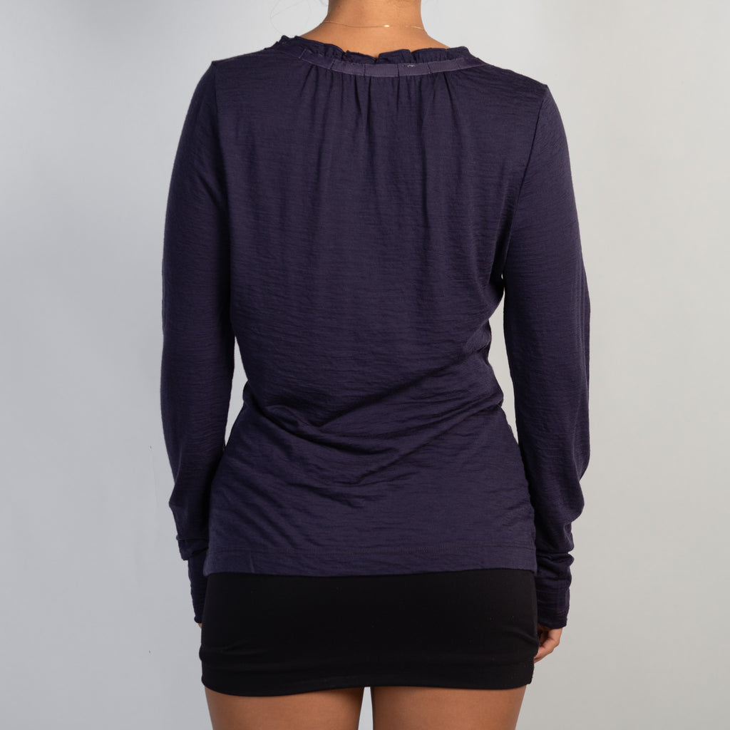 PURPLE WOOL LONG SLEEVE TOP