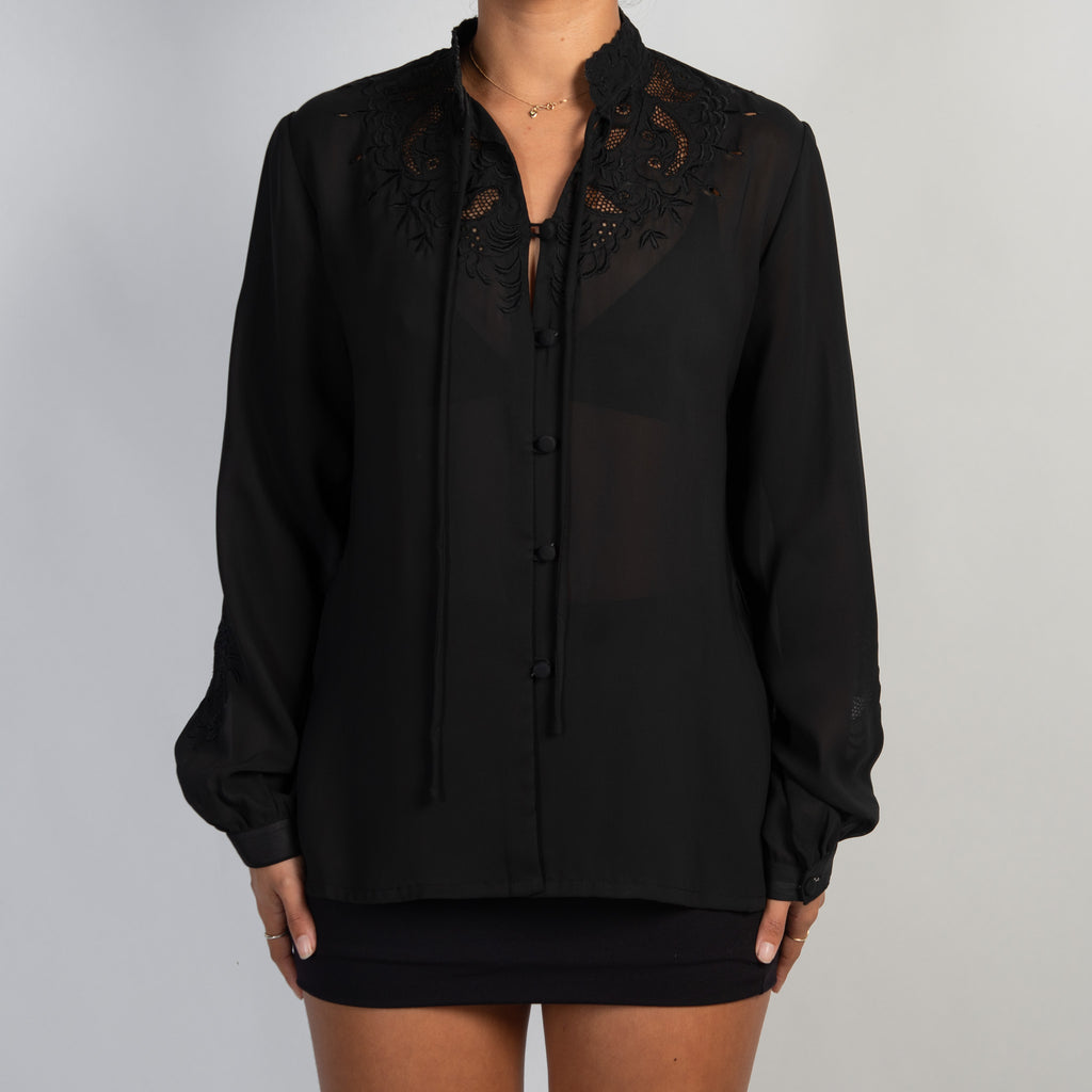 SHEER EMBROIDERED BLOUSE