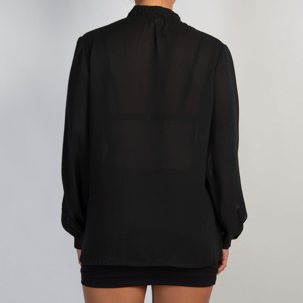 SHEER EMBROIDERED BLOUSE