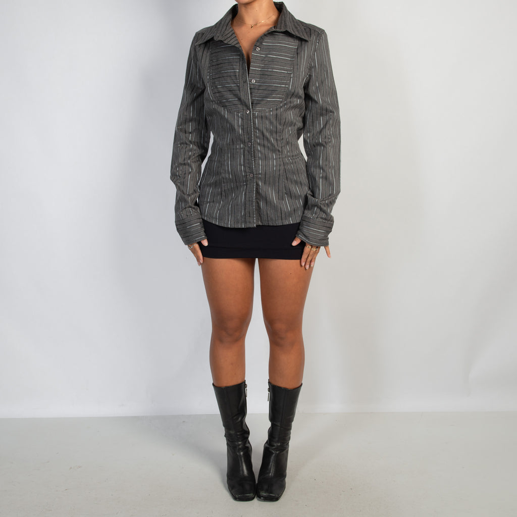 GREY STRIPE BLOUSE