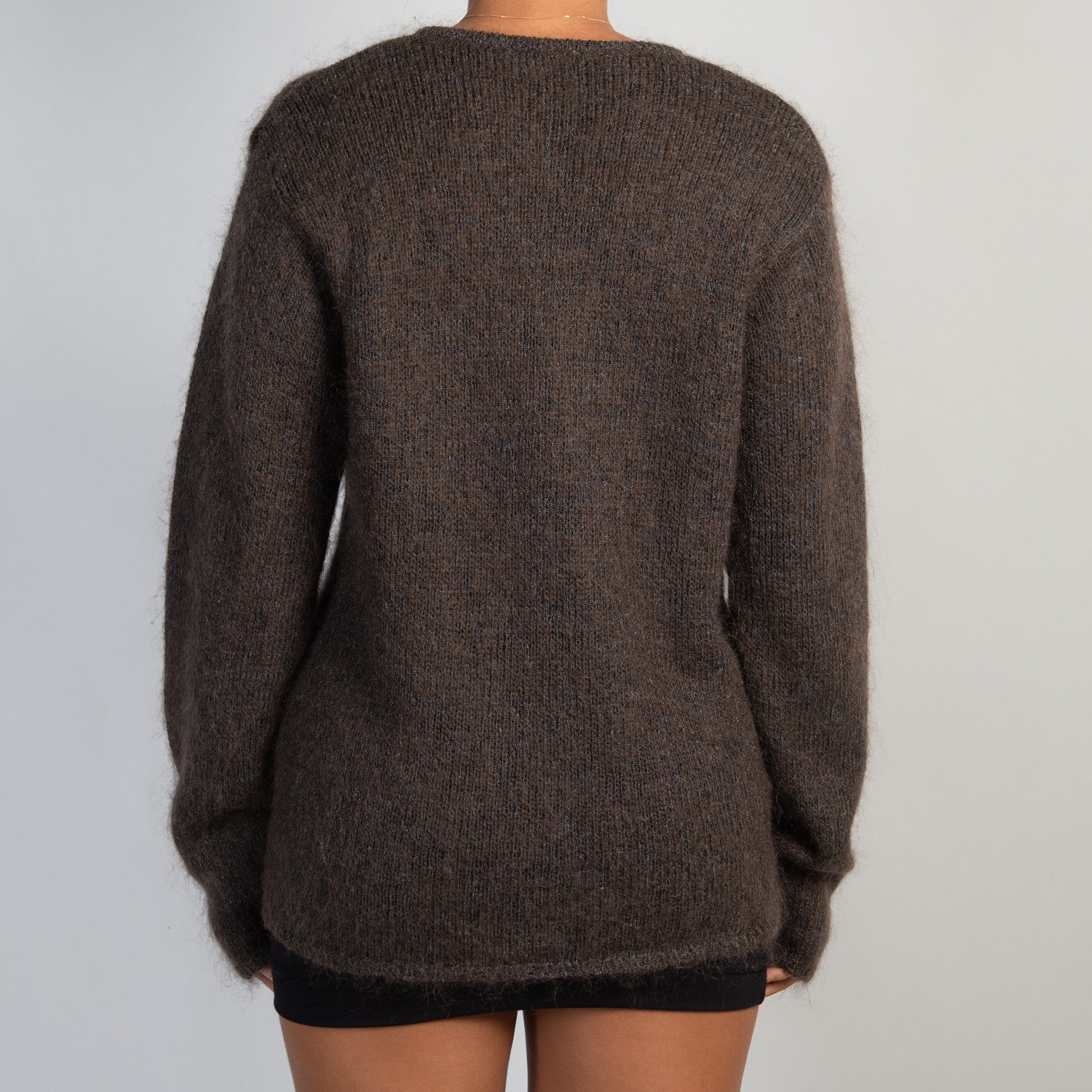 FUZZY BUTTON CARDIGAN