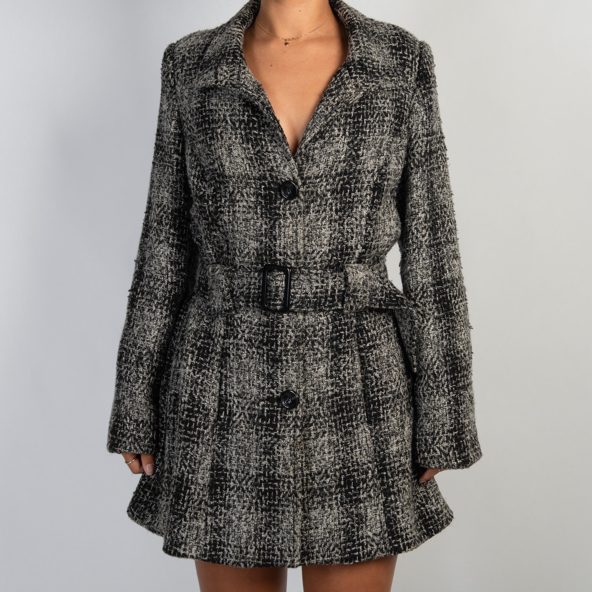B&W WOOL TWEED COAT