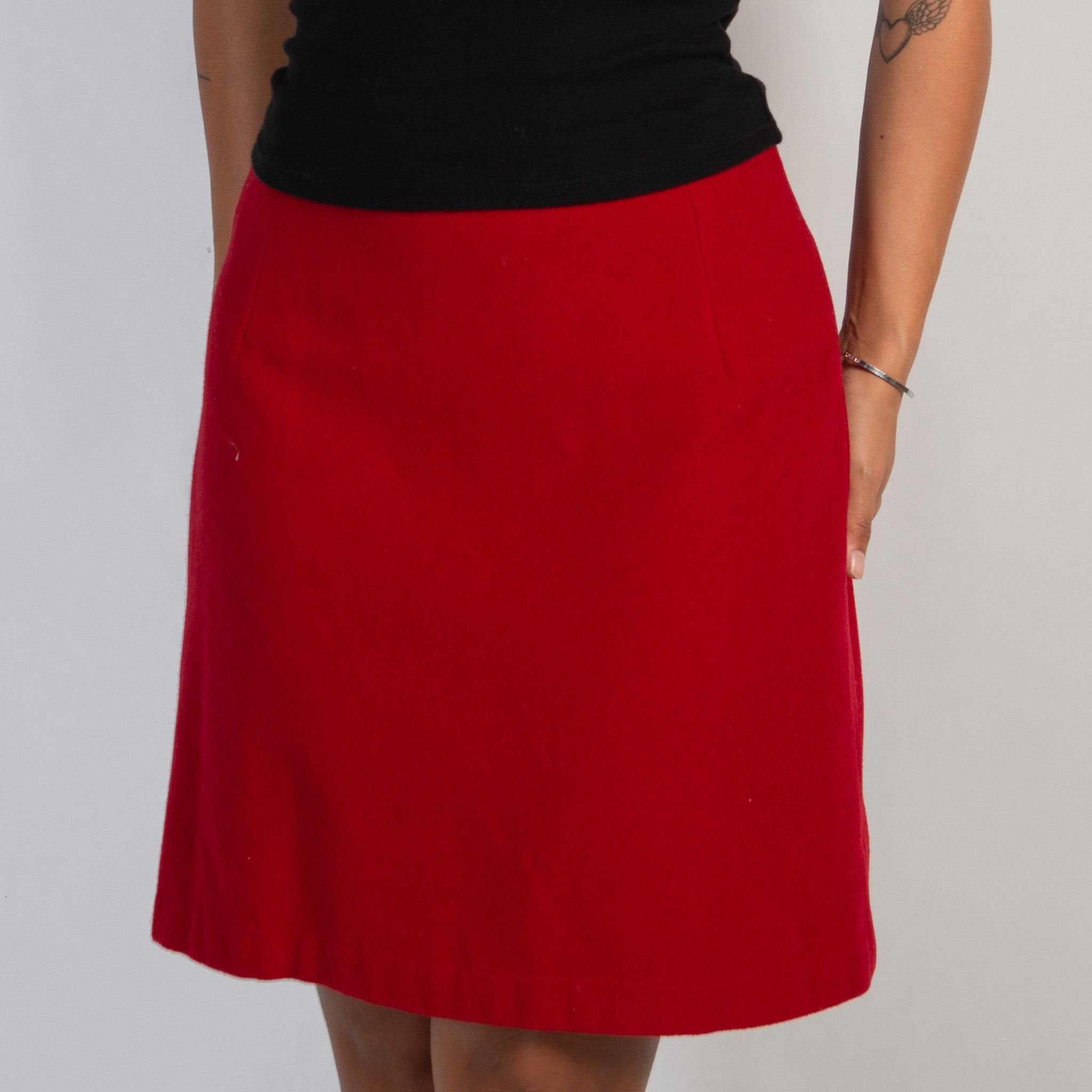 RED WOOL SKIRT
