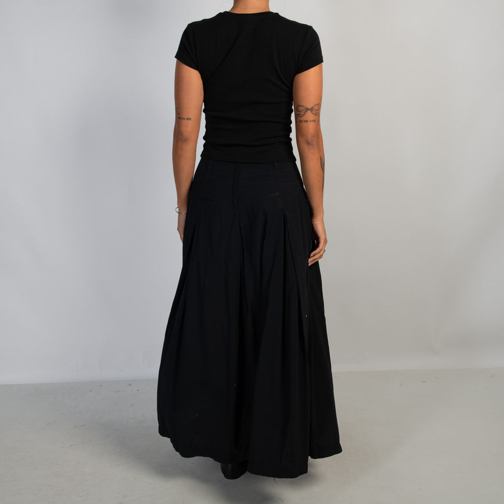 BLACK DROP WAIST MAXI SKIRT