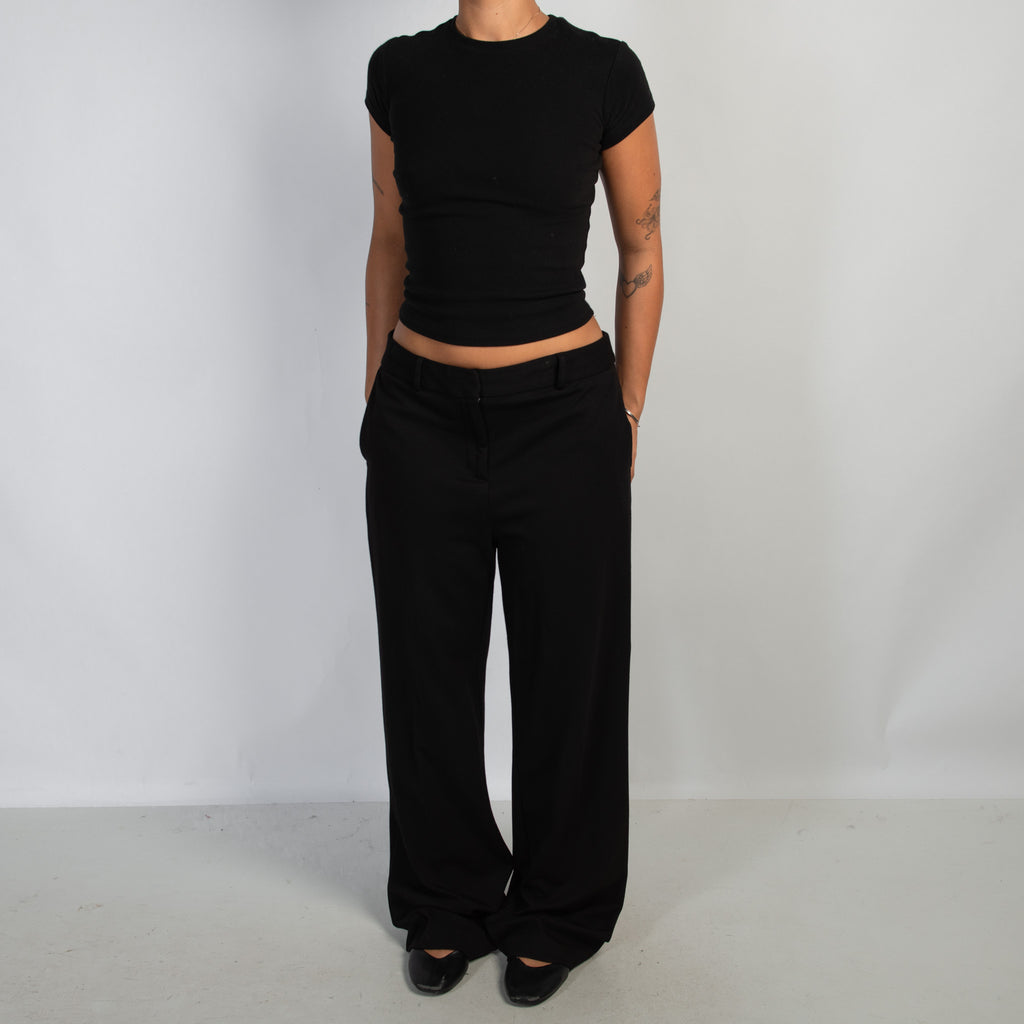 BLACK STRETCH TROUSERS
