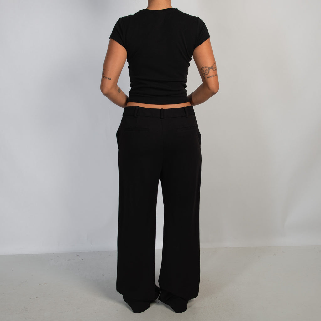 BLACK STRETCH TROUSERS