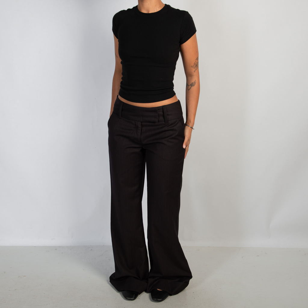 BLACK PINSTRIPE TROUSERS