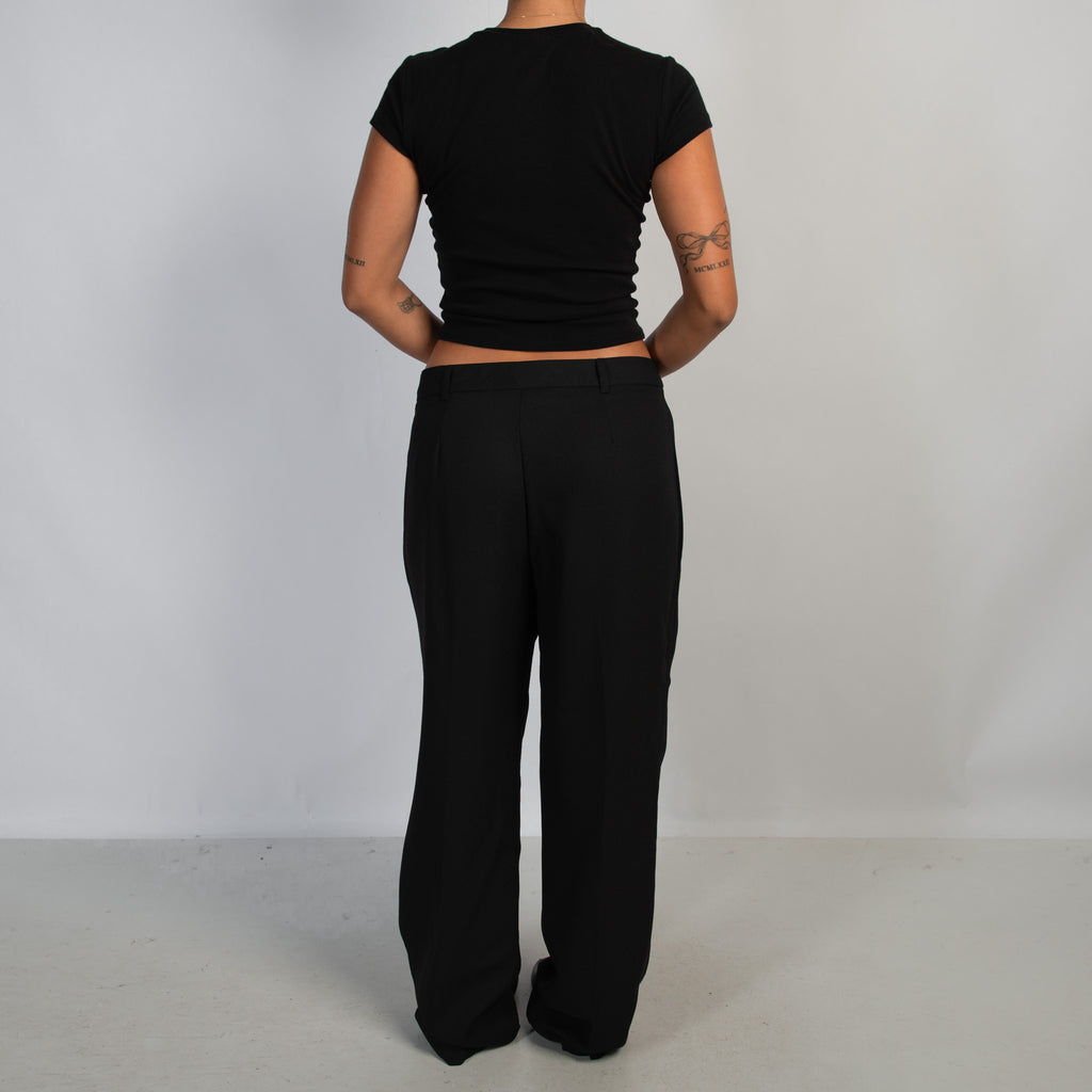 BLACK STRAIGHT LEG PANTS