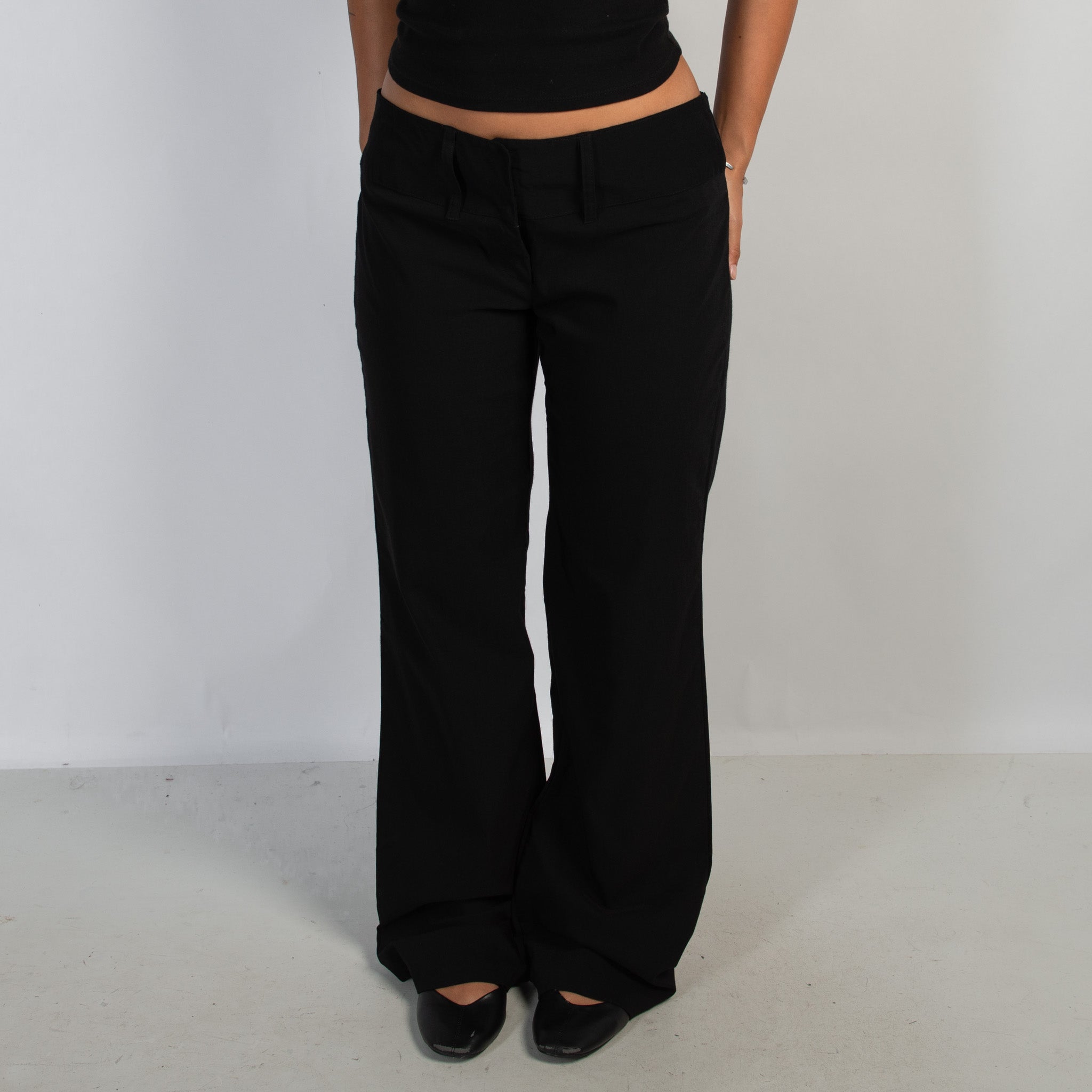 BLACK BOOTCUT TROUSERS