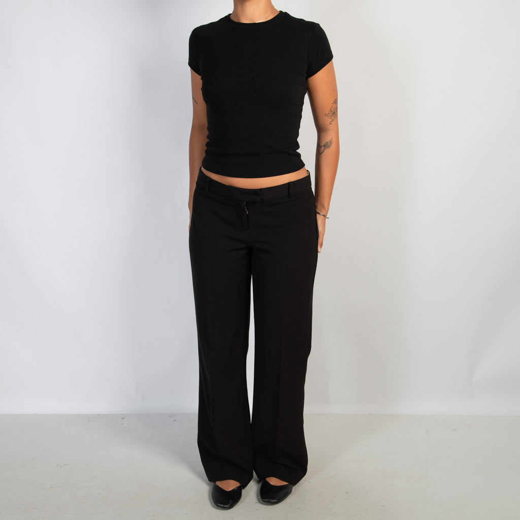 BLACK STRAIGHT LEG PANTS