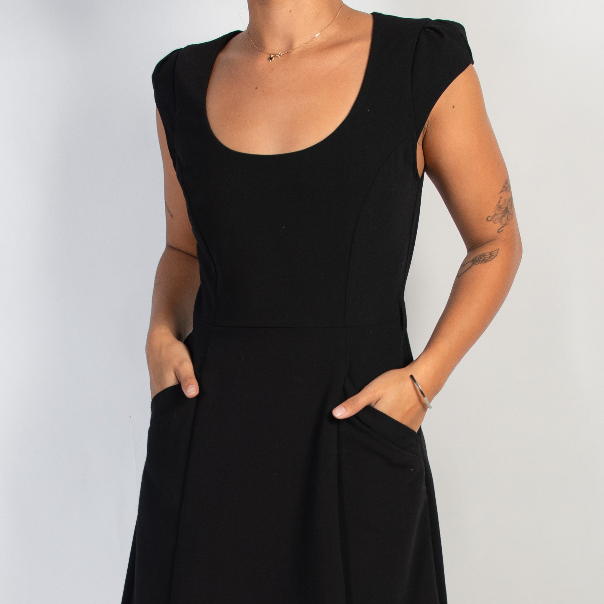 BLACK A LINE DRESS