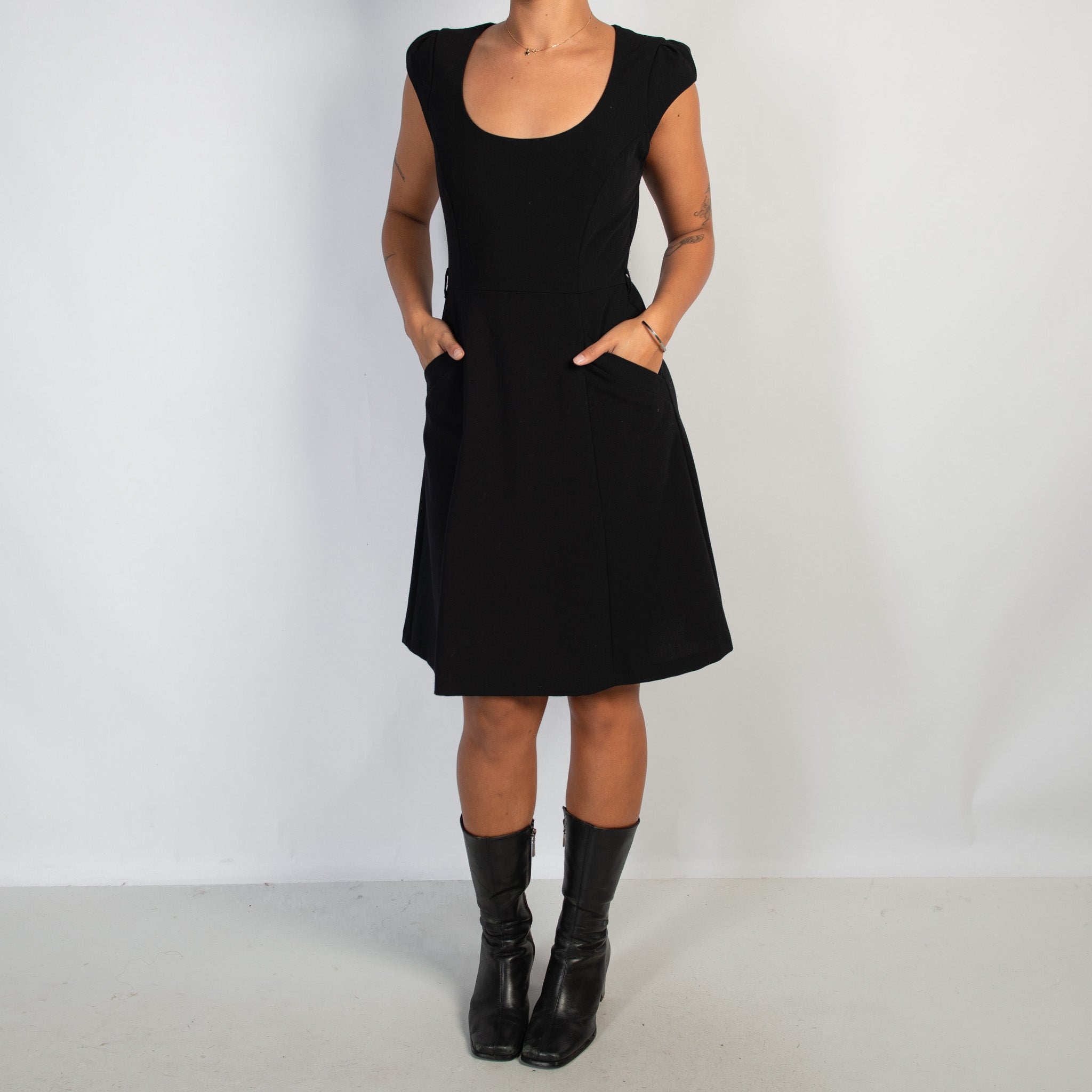BLACK A LINE DRESS