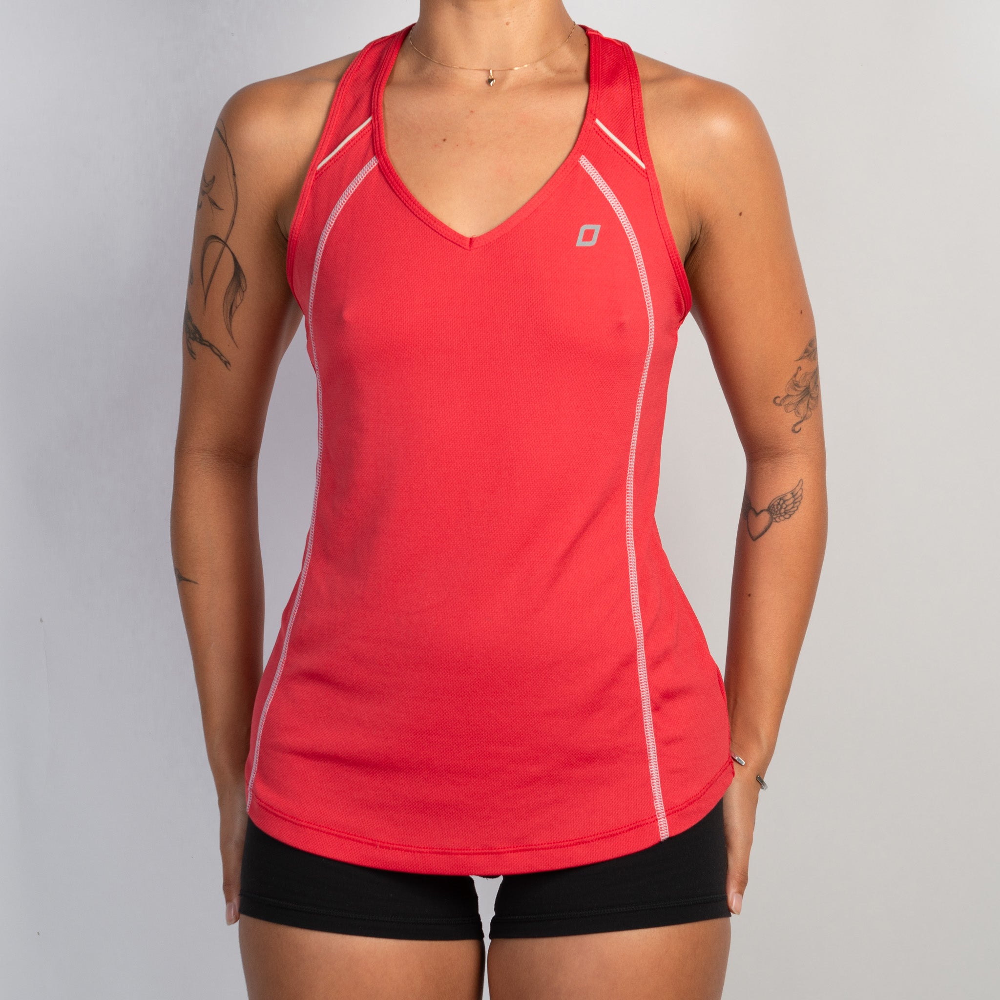 RED NYLON TANK TOP