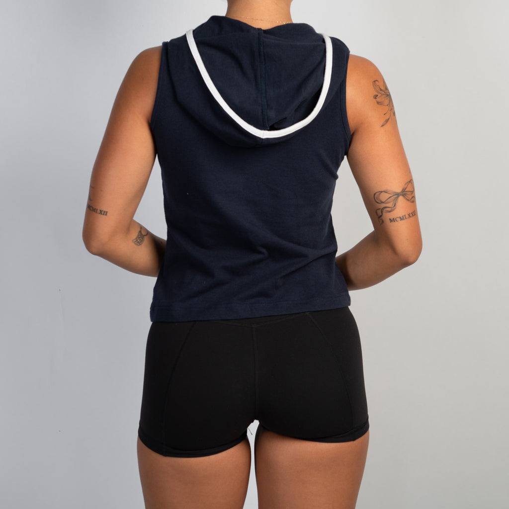 NAVY HOODED TANK TOP