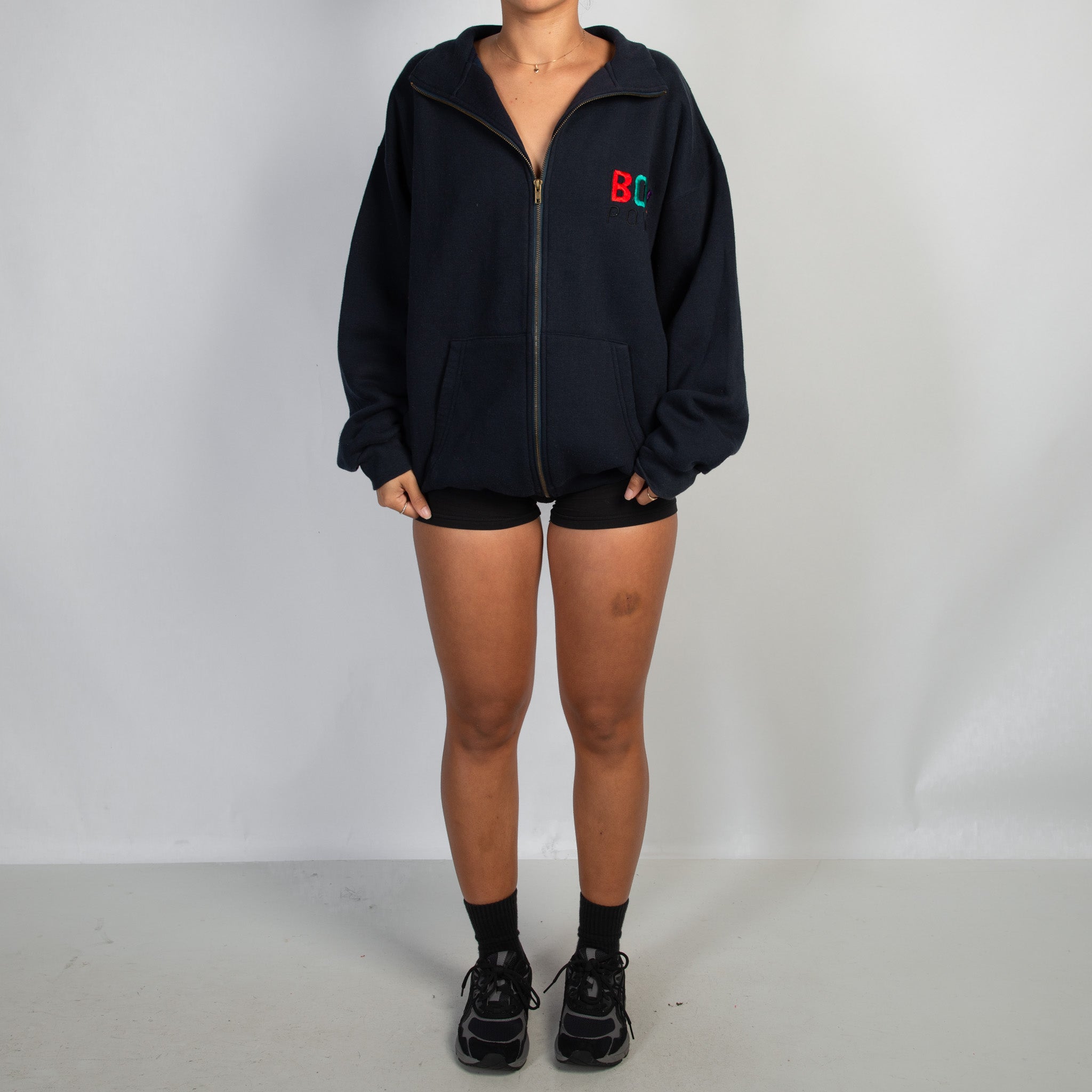 NAVY FLEECE ZIP JACKET