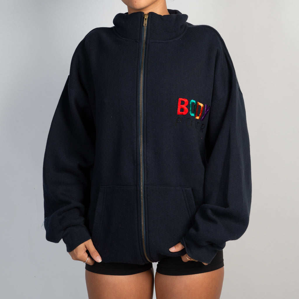 NAVY FLEECE ZIP JACKET