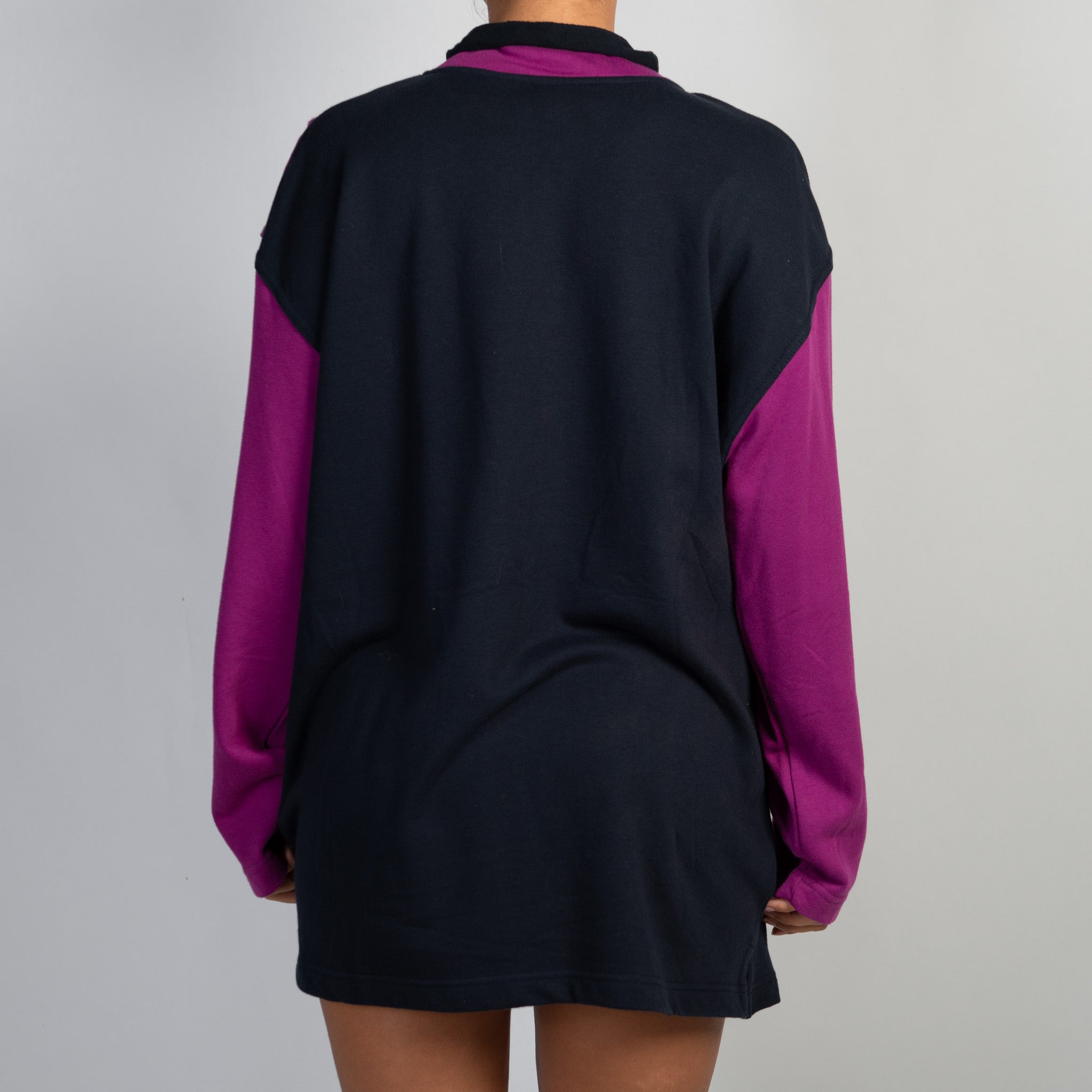 FUCHSIA QUARTER ZIP SWEATER
