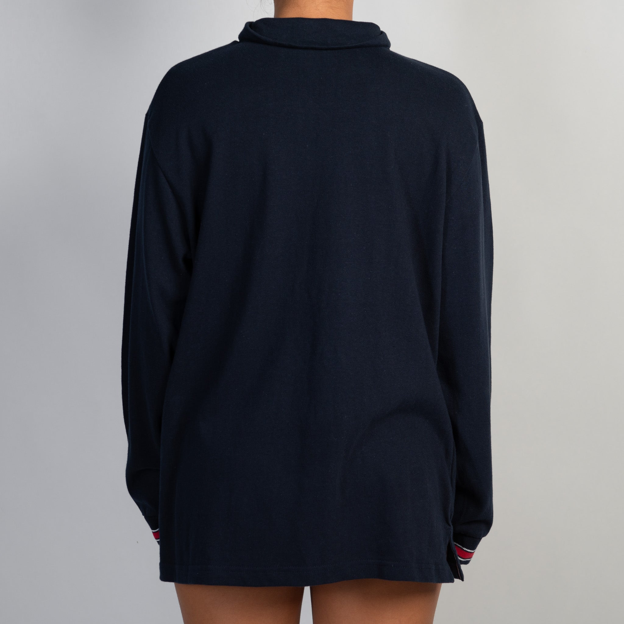 NAVY 1/4 ZIP LONG SLEEVE TOP