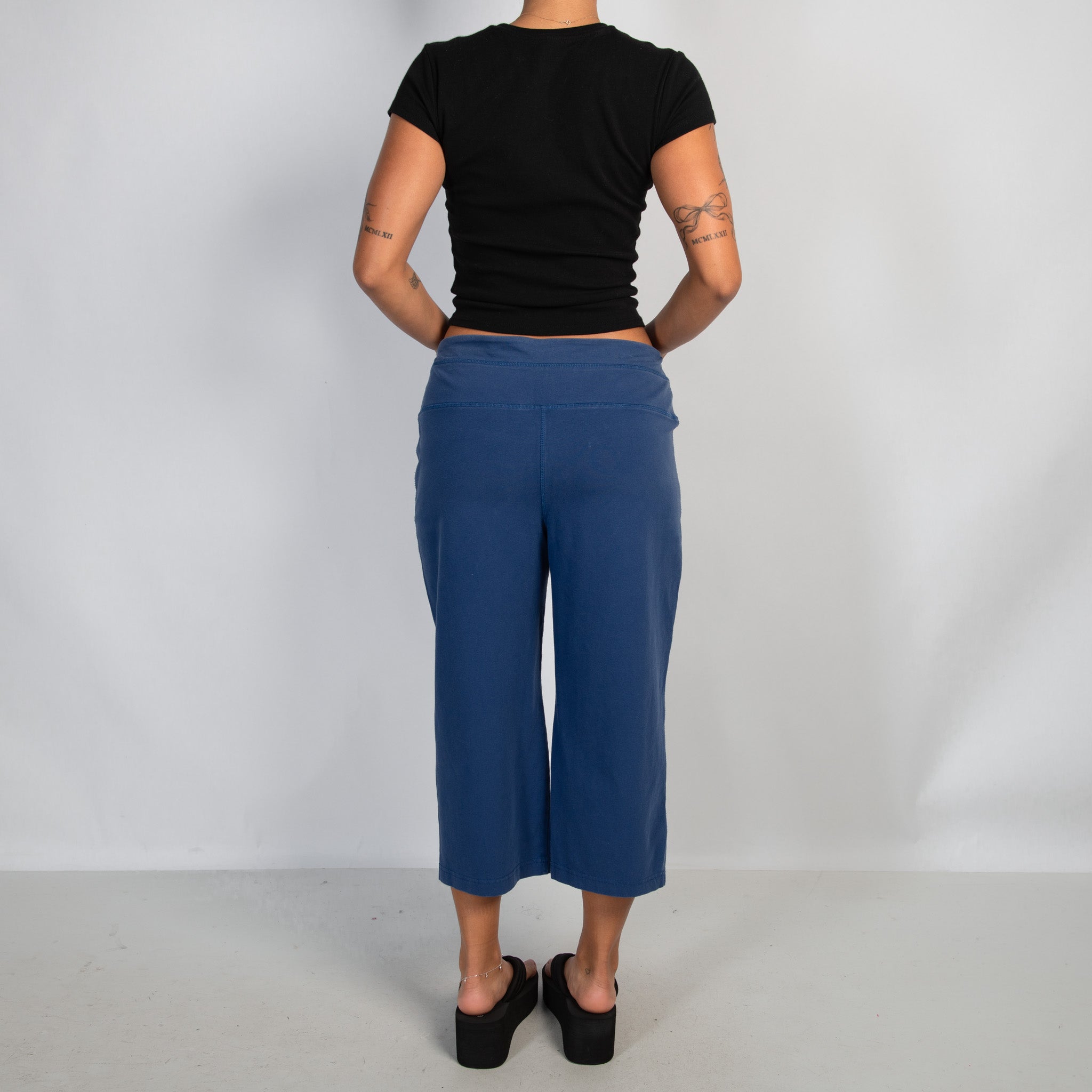 BLUE COTTON LOUNGE PANTS