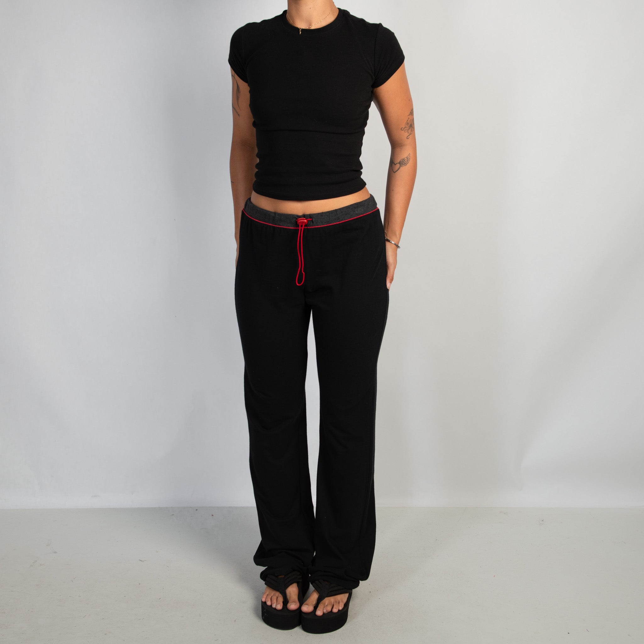 BLACK BOOTCUT LOUNGE PANTS
