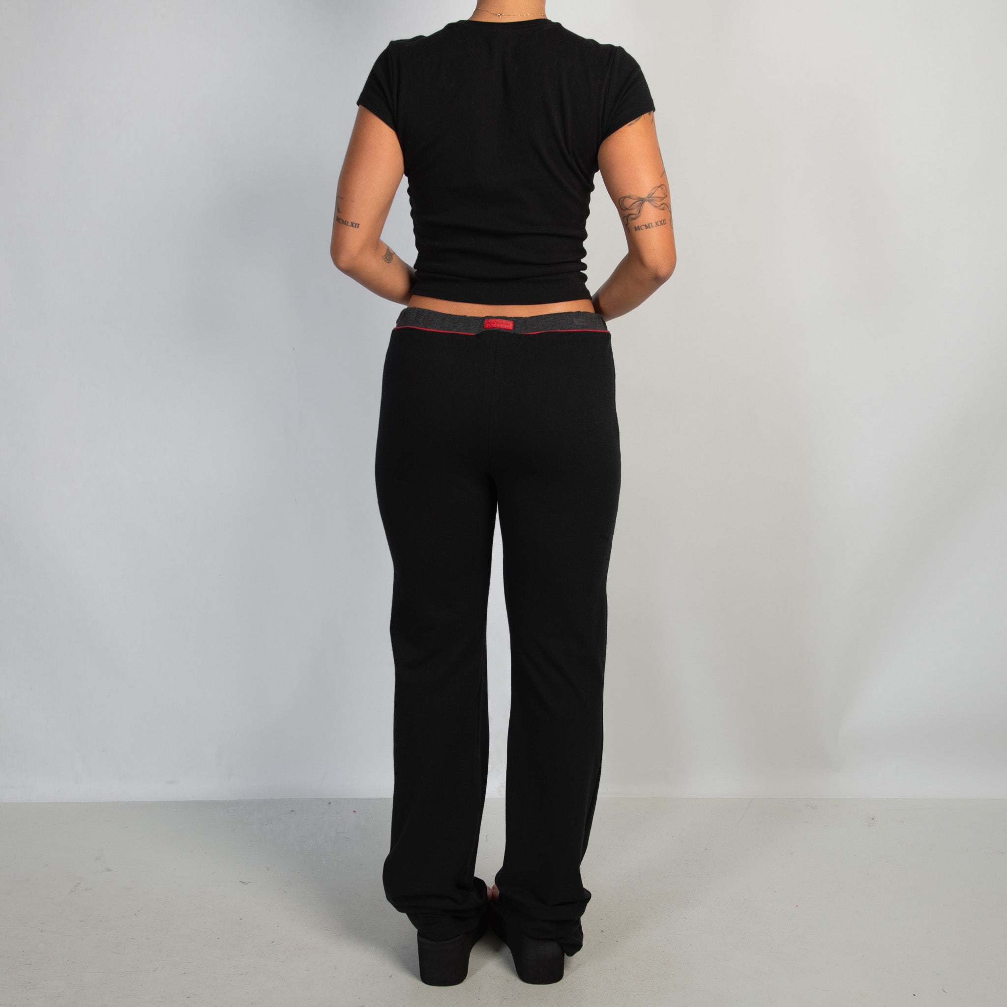 BLACK BOOTCUT LOUNGE PANTS