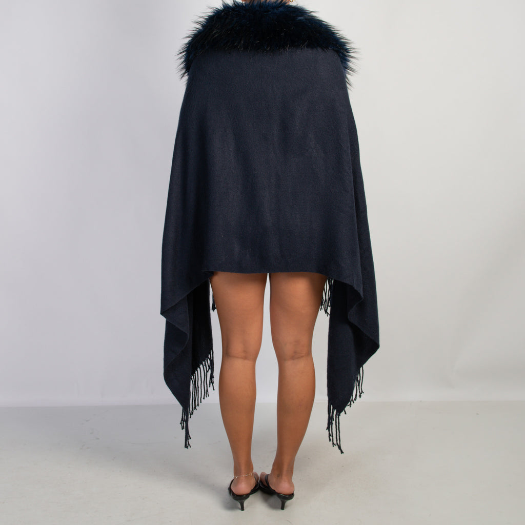NAVY OPEN FRONT SHAWL