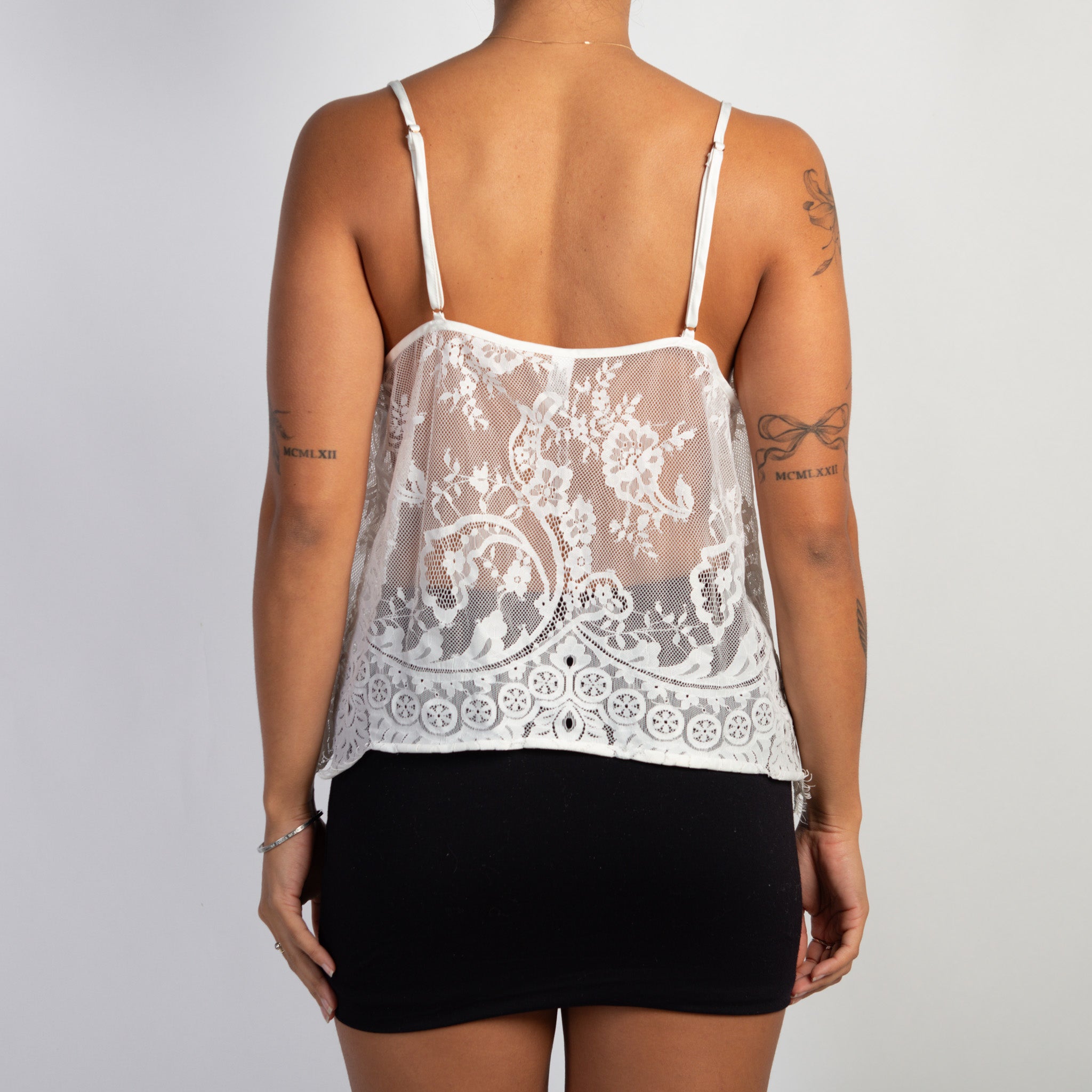 SHEER WHITE LACE CAMISOLE