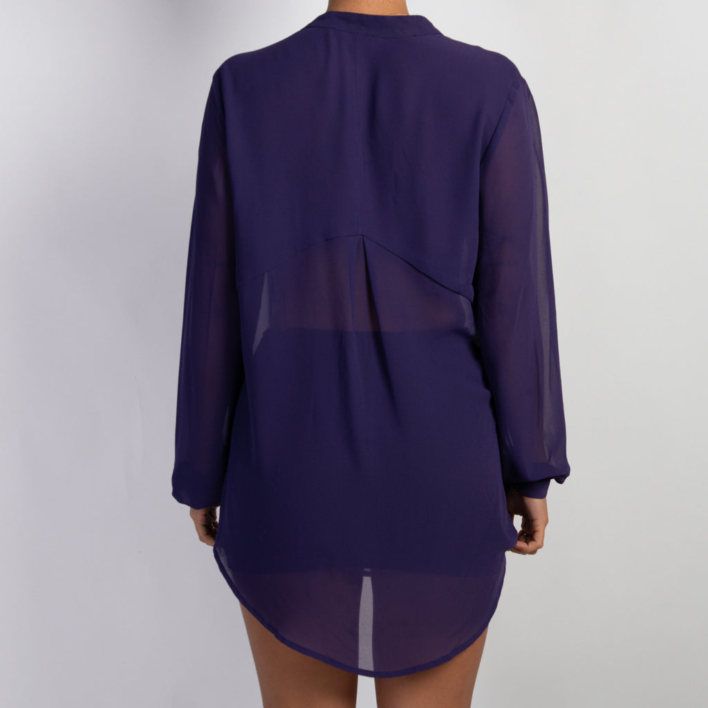 PURPLE DRAPE BLOUSE