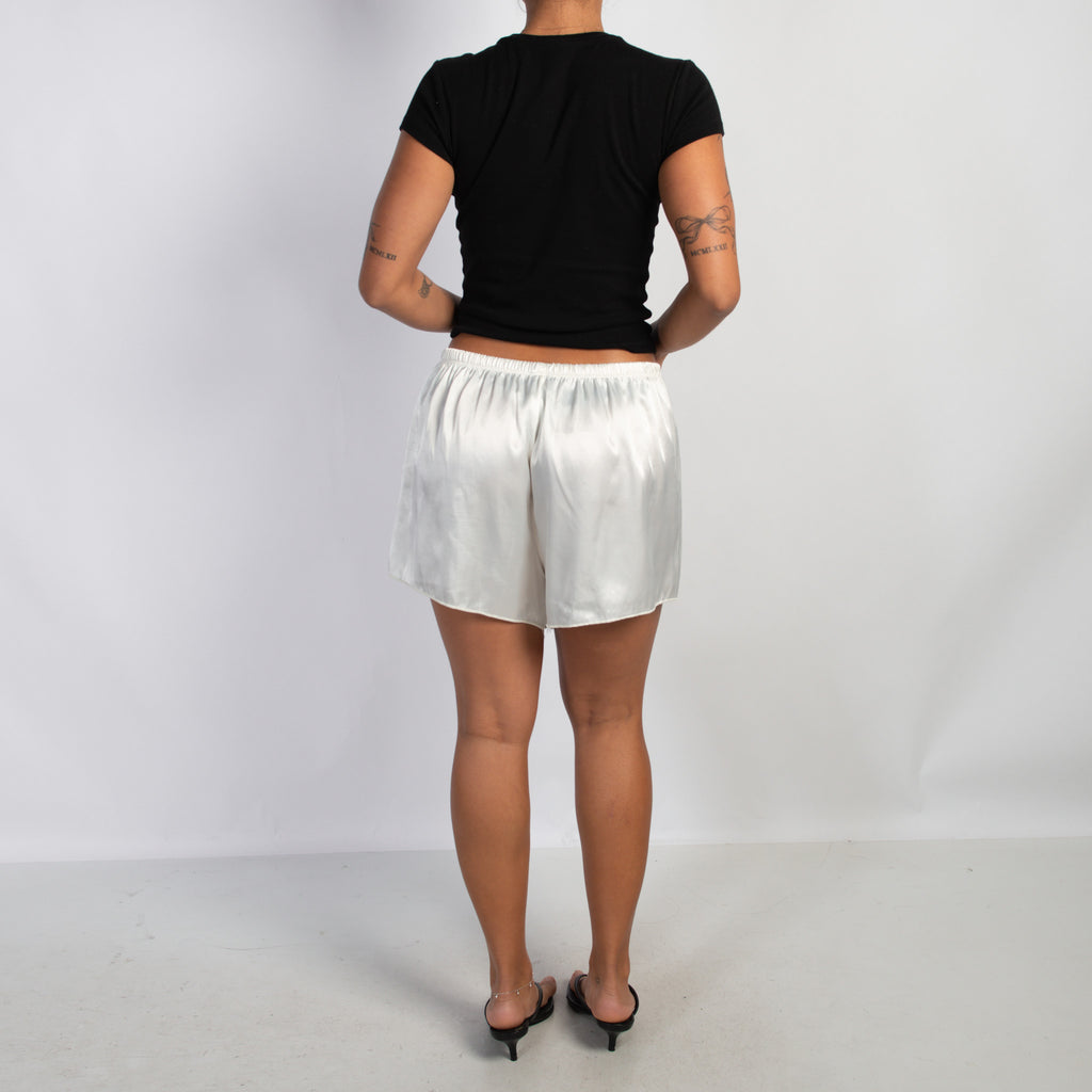 IVORY SATIN SHORTS