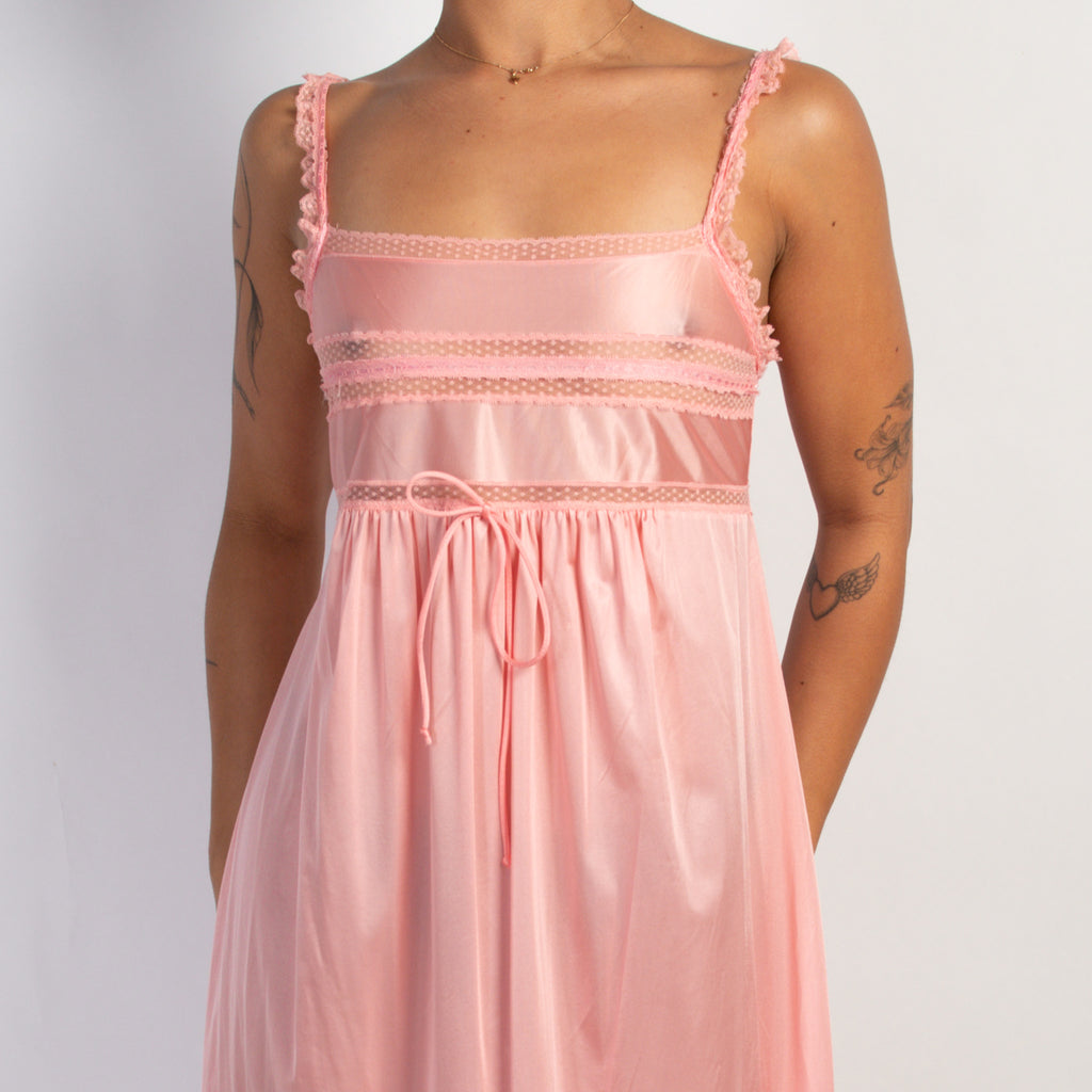 PINK SHEER MIDI DRESS