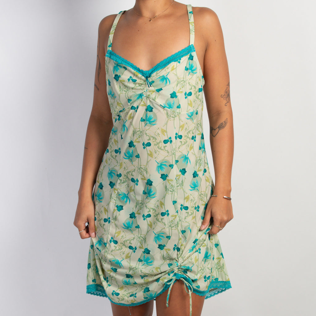 GREEN PATTERN CHEMISE