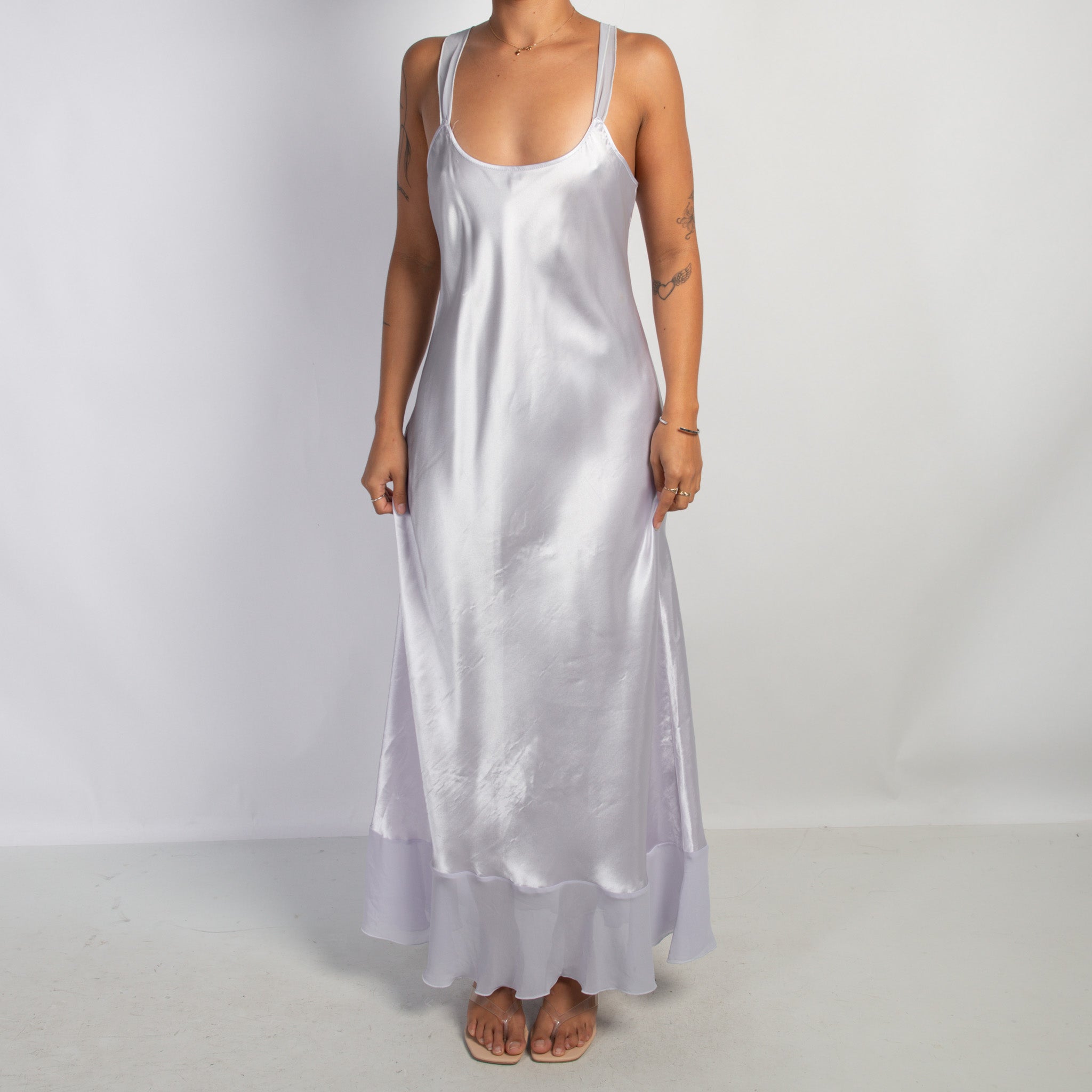 LILAC SATIN MAXI NIGHTGOWN