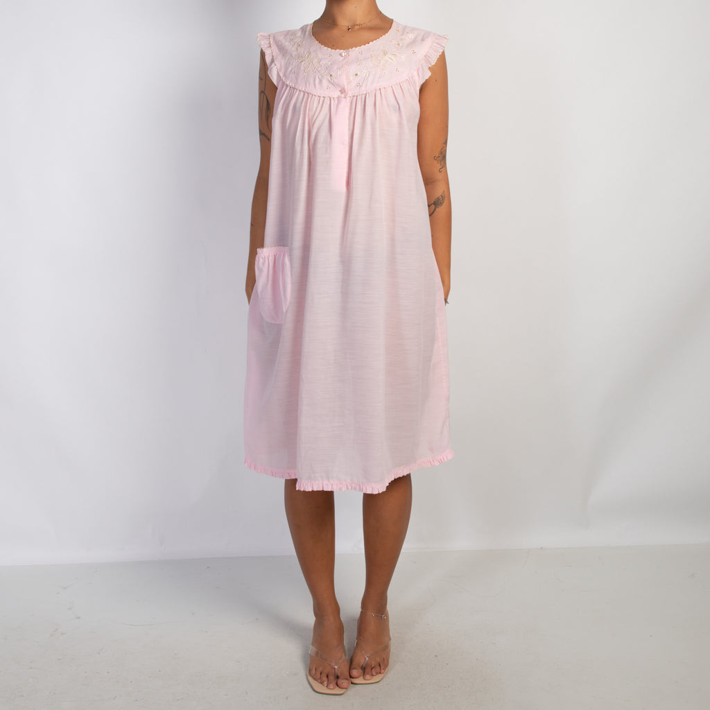 PINK EMBROIDERED NIGHTGOWN