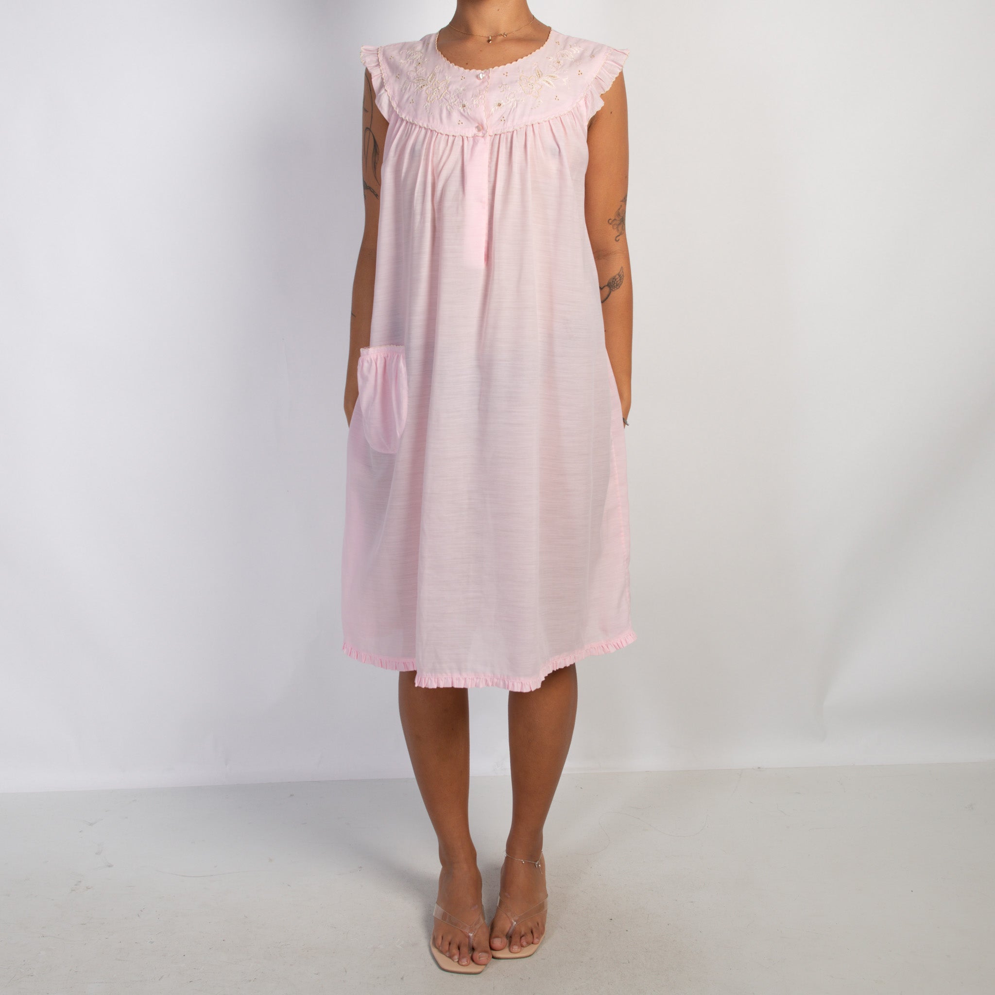 PINK EMBROIDERED NIGHTGOWN