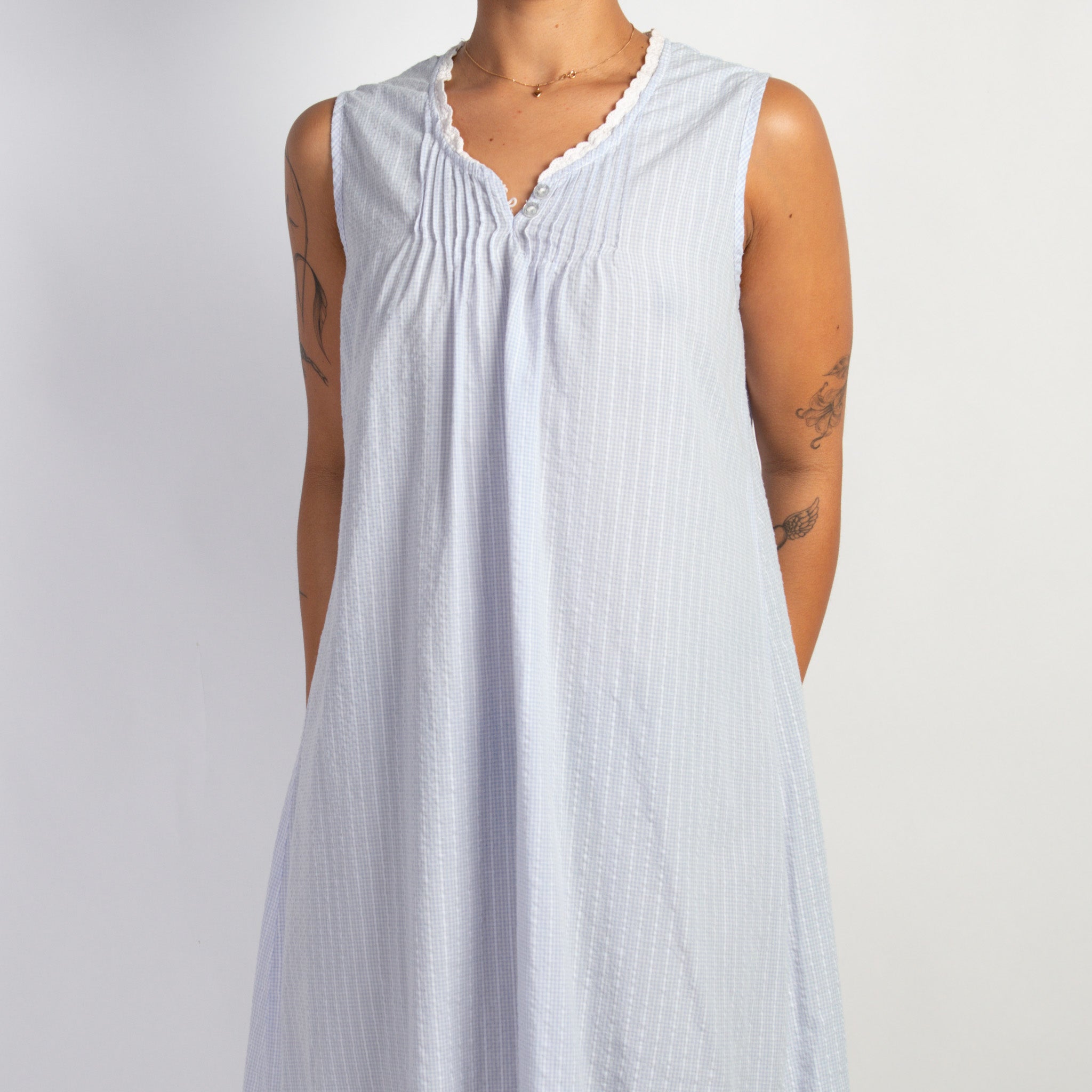 BLUE CHECK NIGHTGOWN