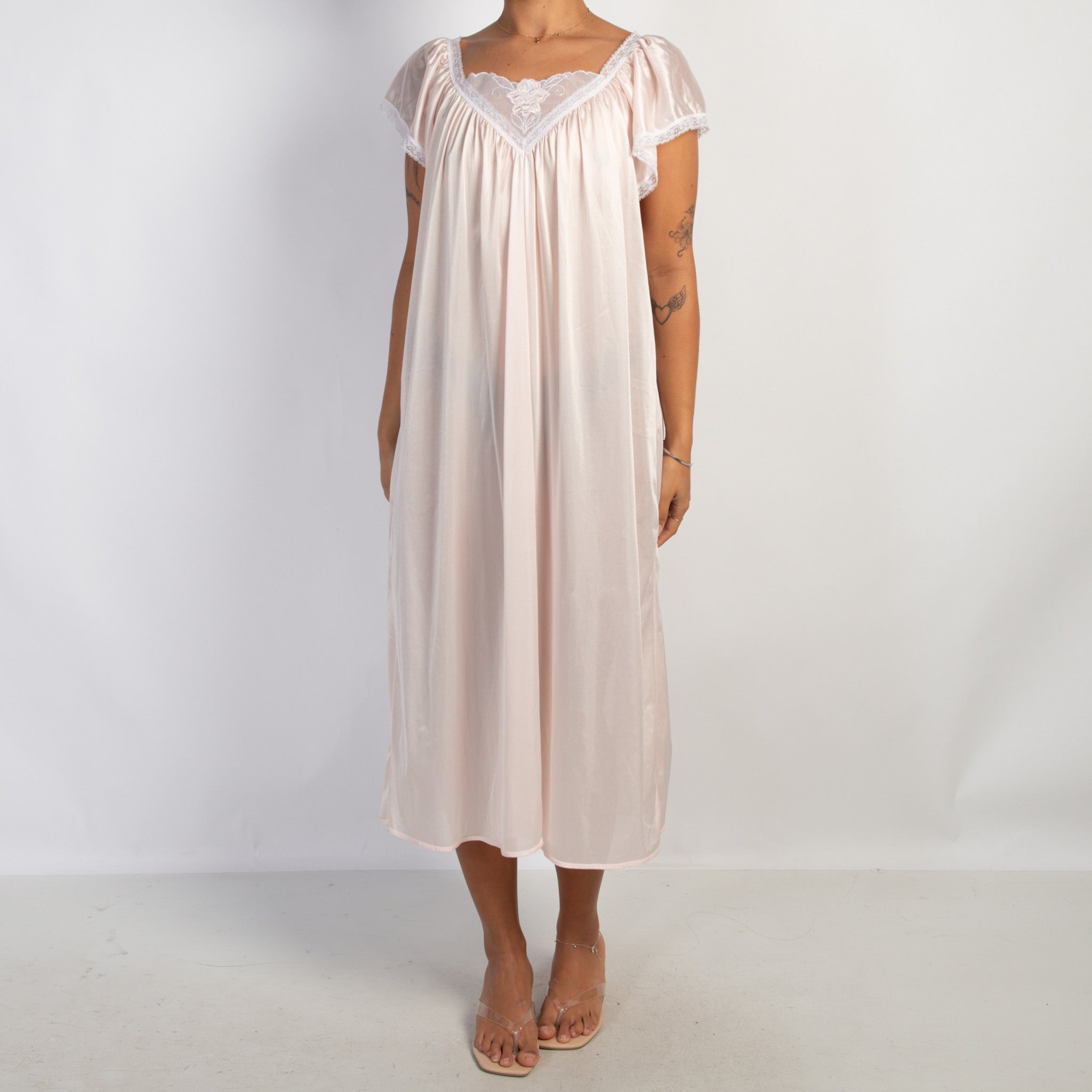 PINK SATIN NIGHTGOWN