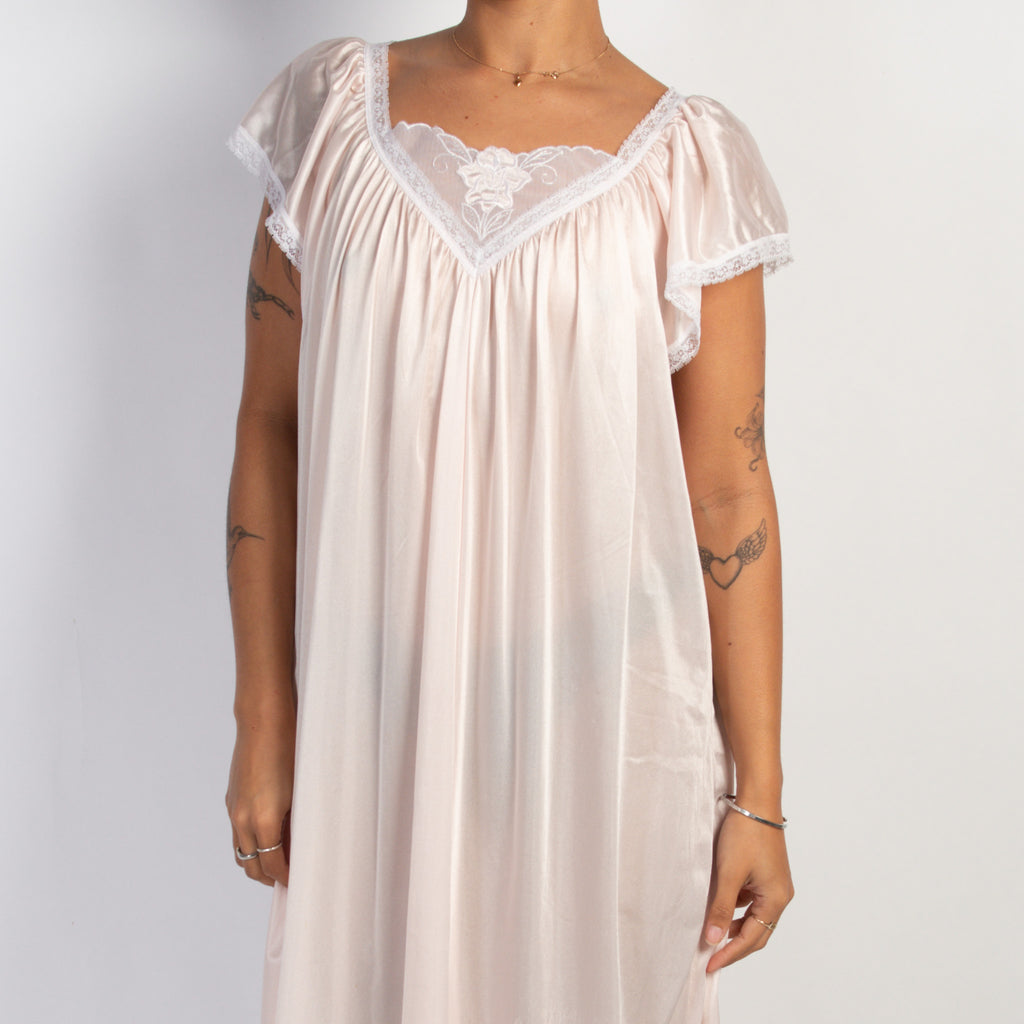 PINK SATIN NIGHTGOWN