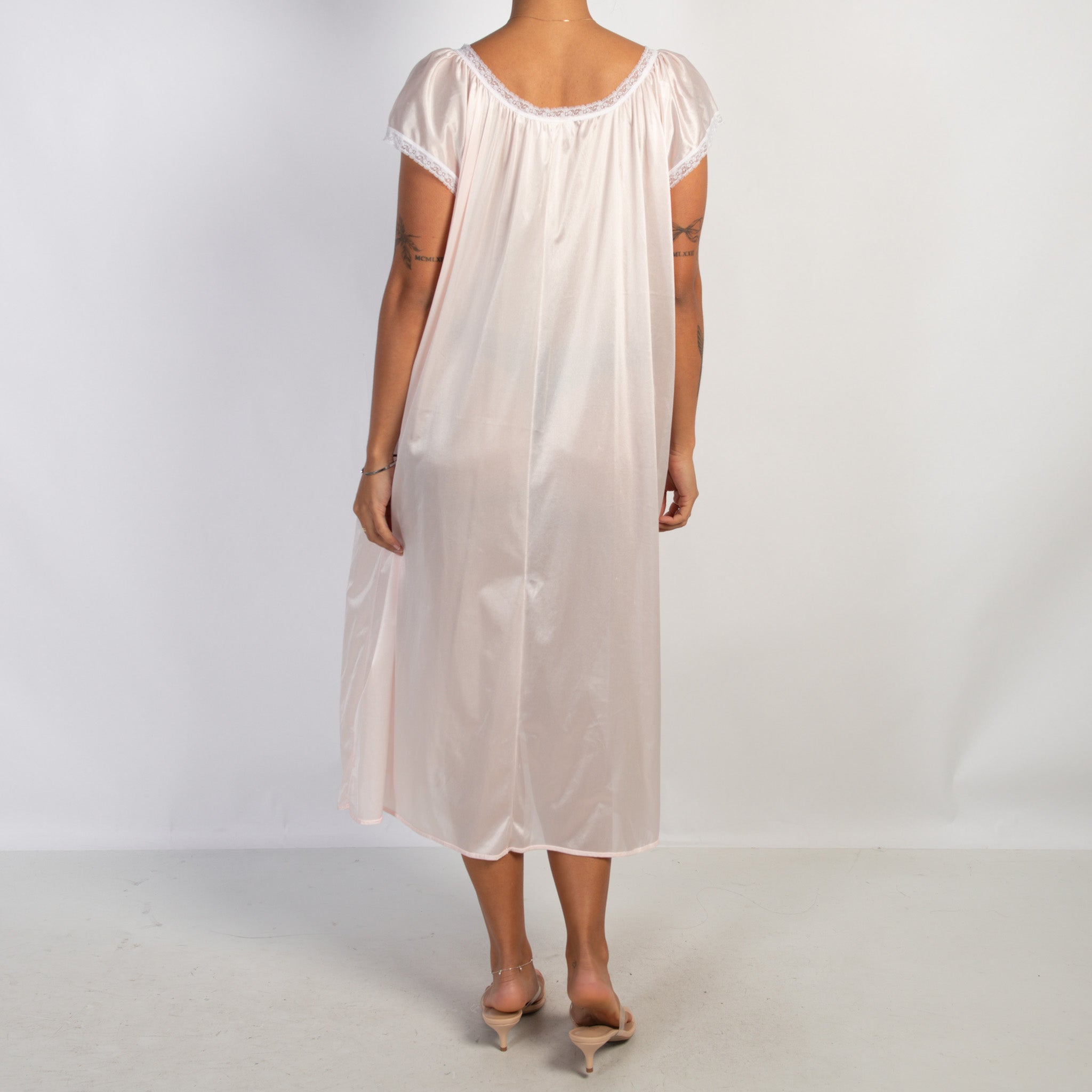 PINK SATIN NIGHTGOWN