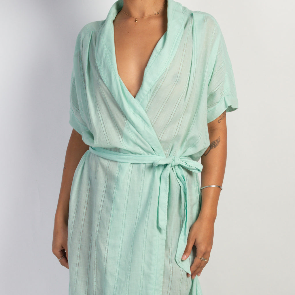 GREEN STRIPE ROBE