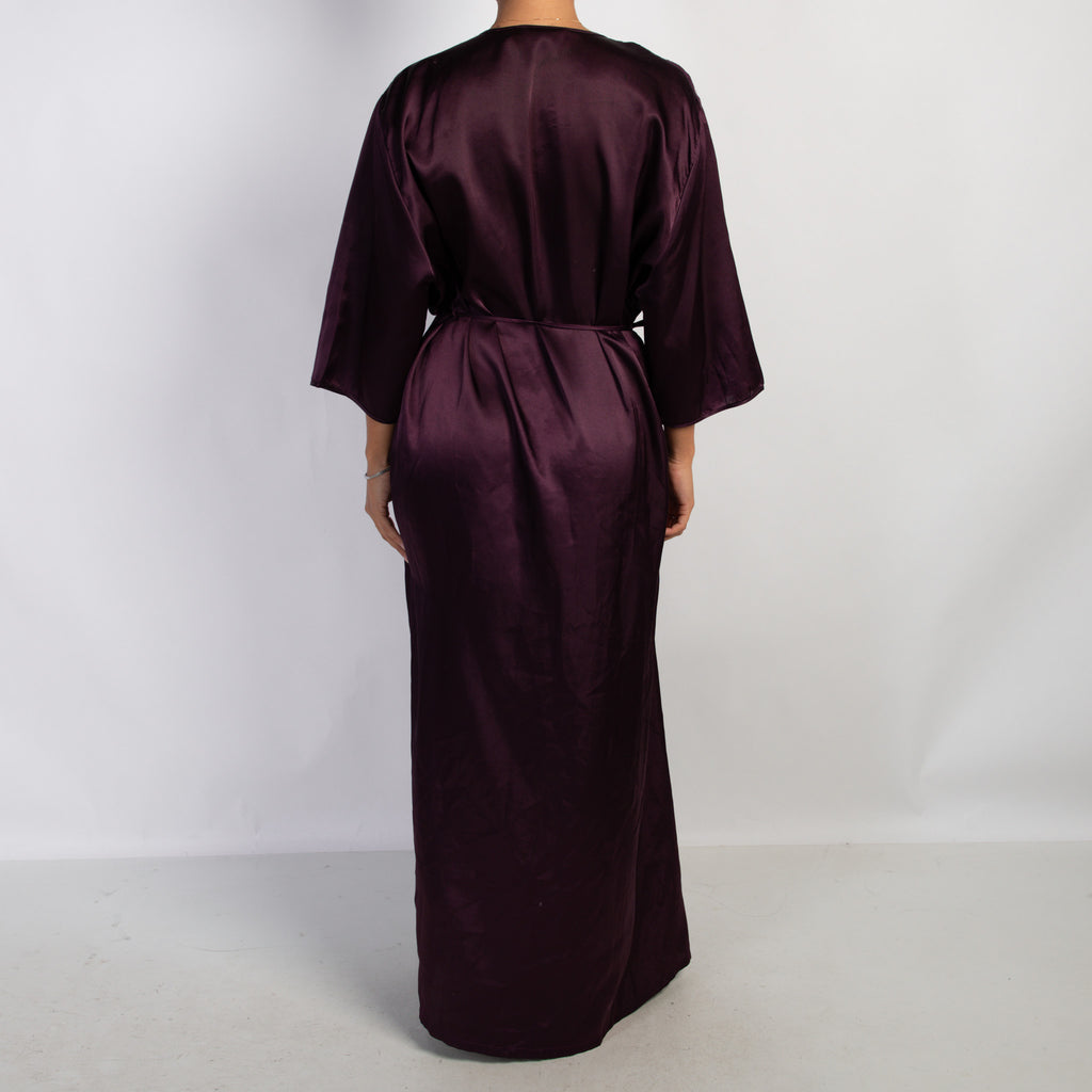 DEEP PURPLE SATIN ROBE