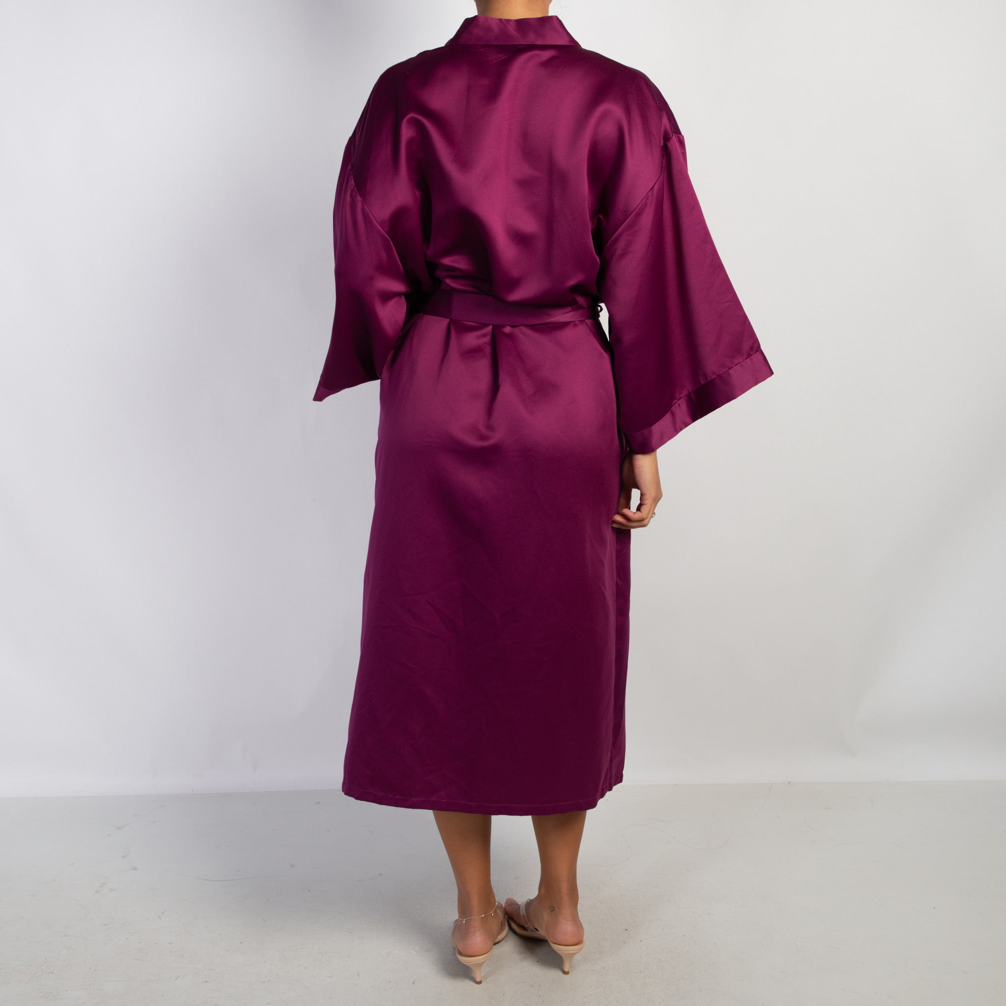 FUCHSIA SATIN ROBE