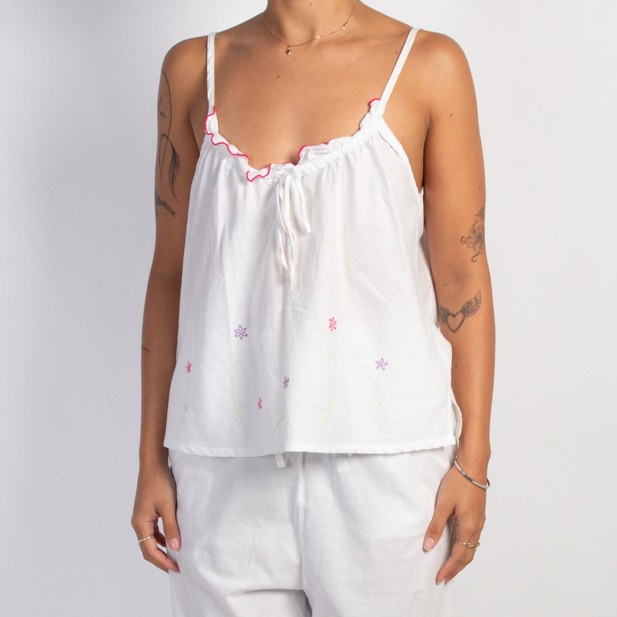 WHITE COTTON PYJAMA SET