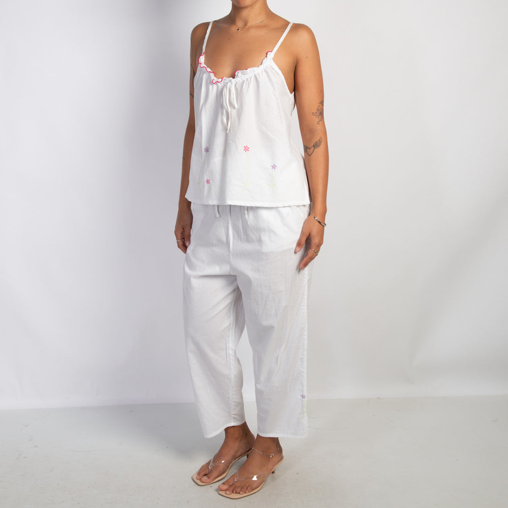 WHITE COTTON PYJAMA SET