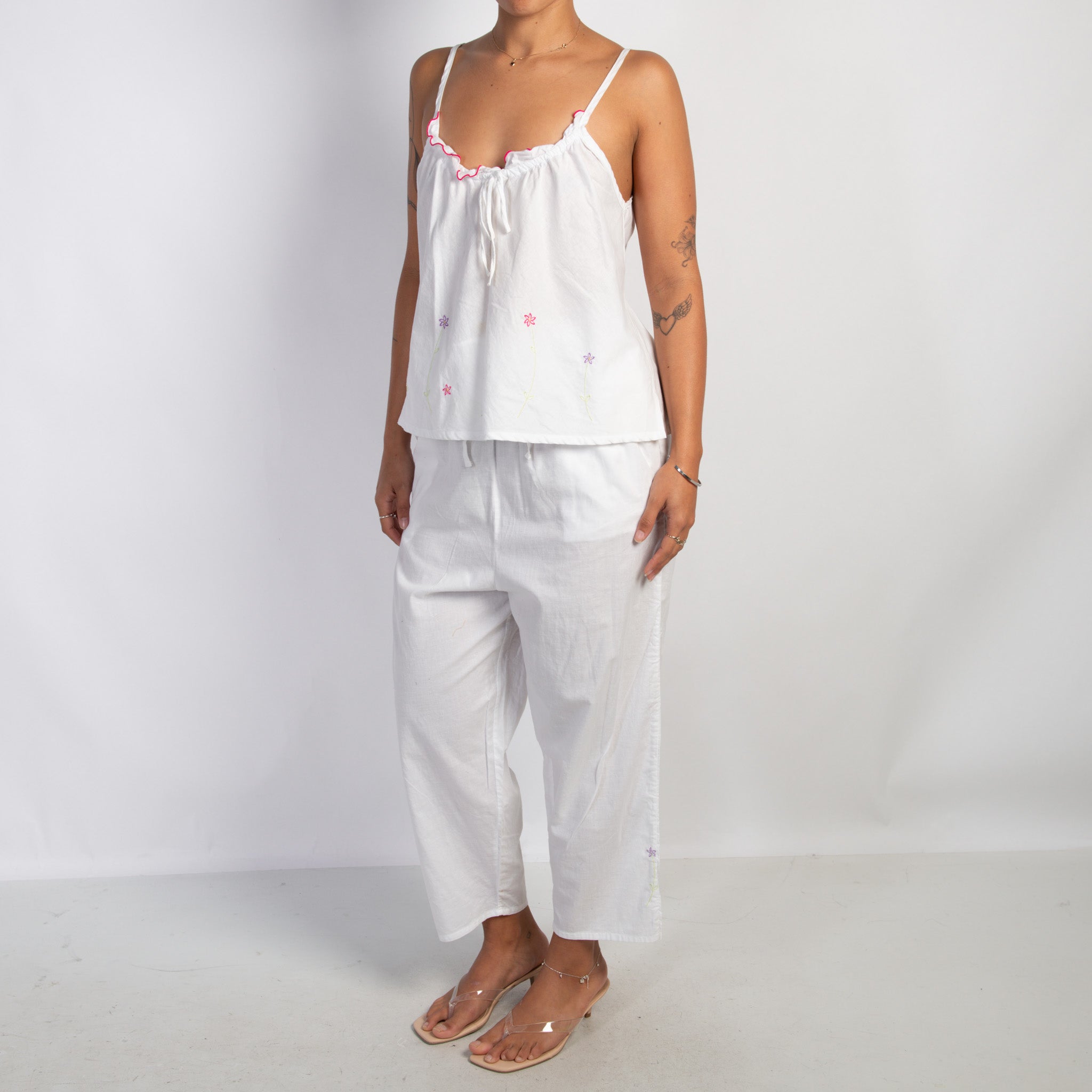 WHITE COTTON PYJAMA SET