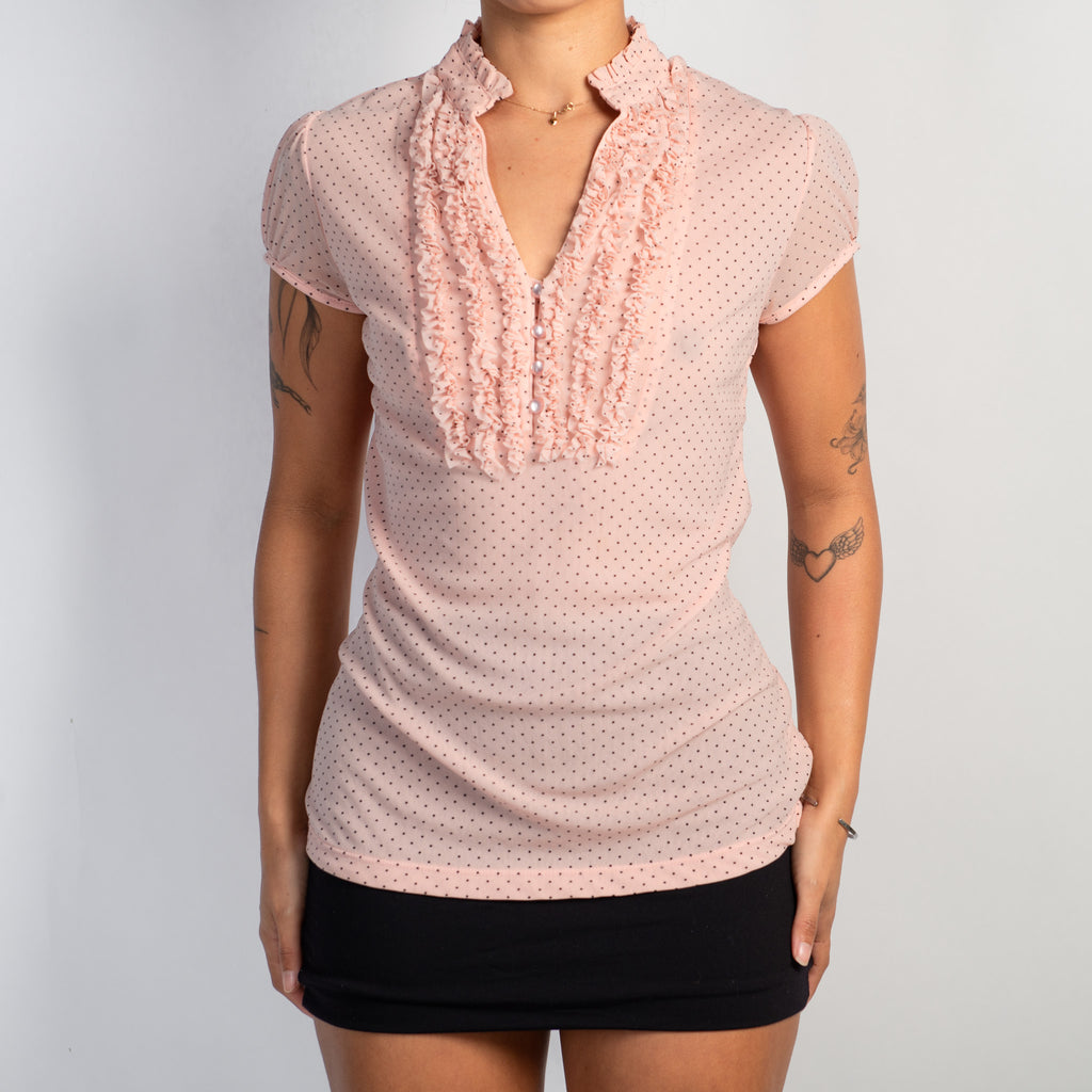 PINK POLKA DOT BLOUSE