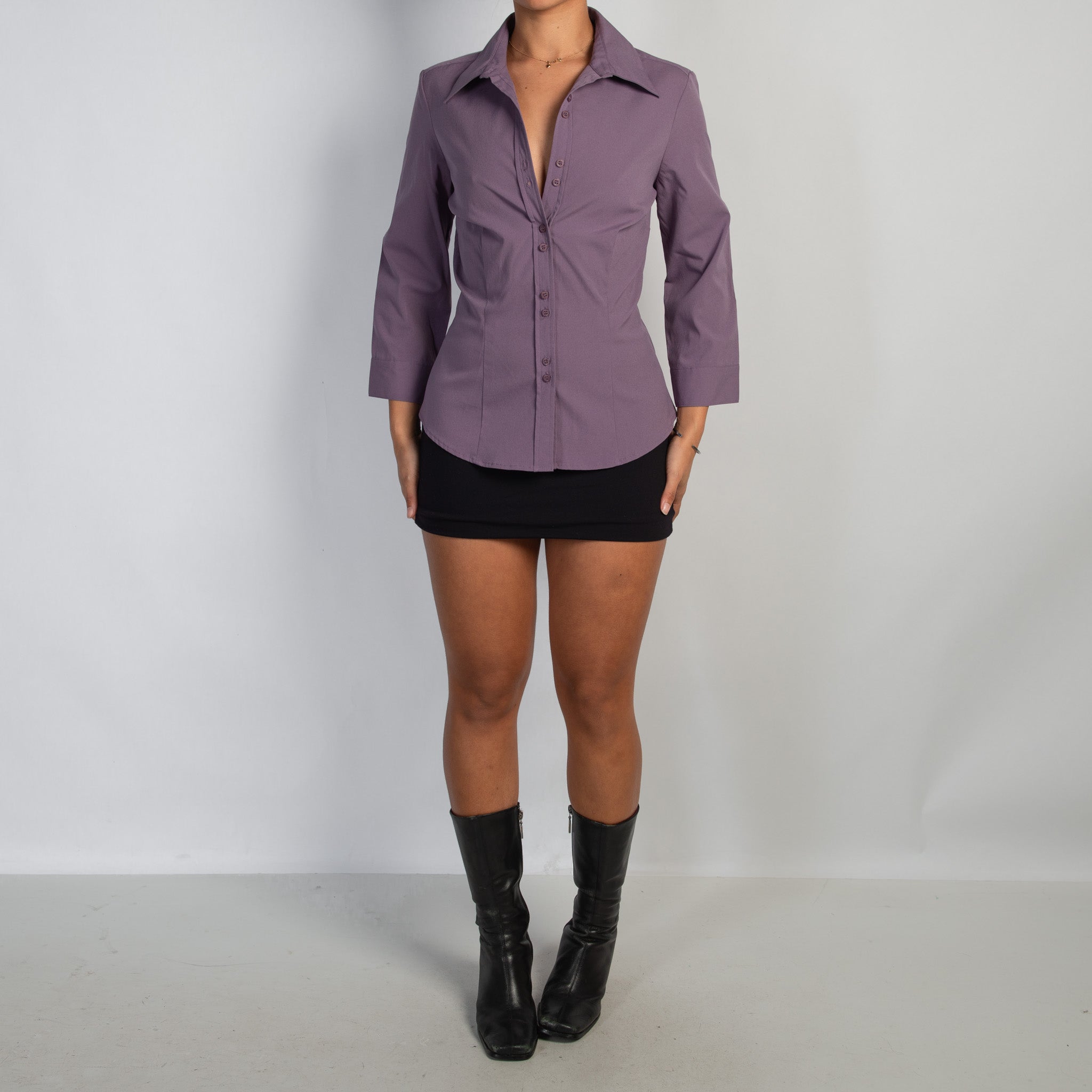 PURPLE LONG SLEEVE BLOUSE