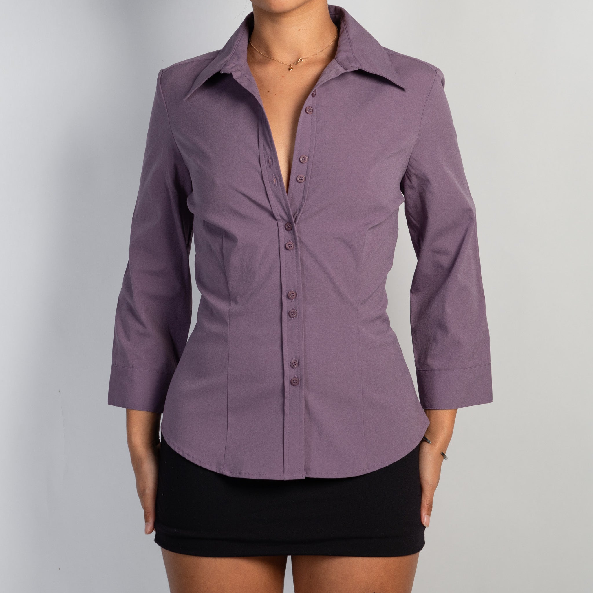 PURPLE LONG SLEEVE BLOUSE
