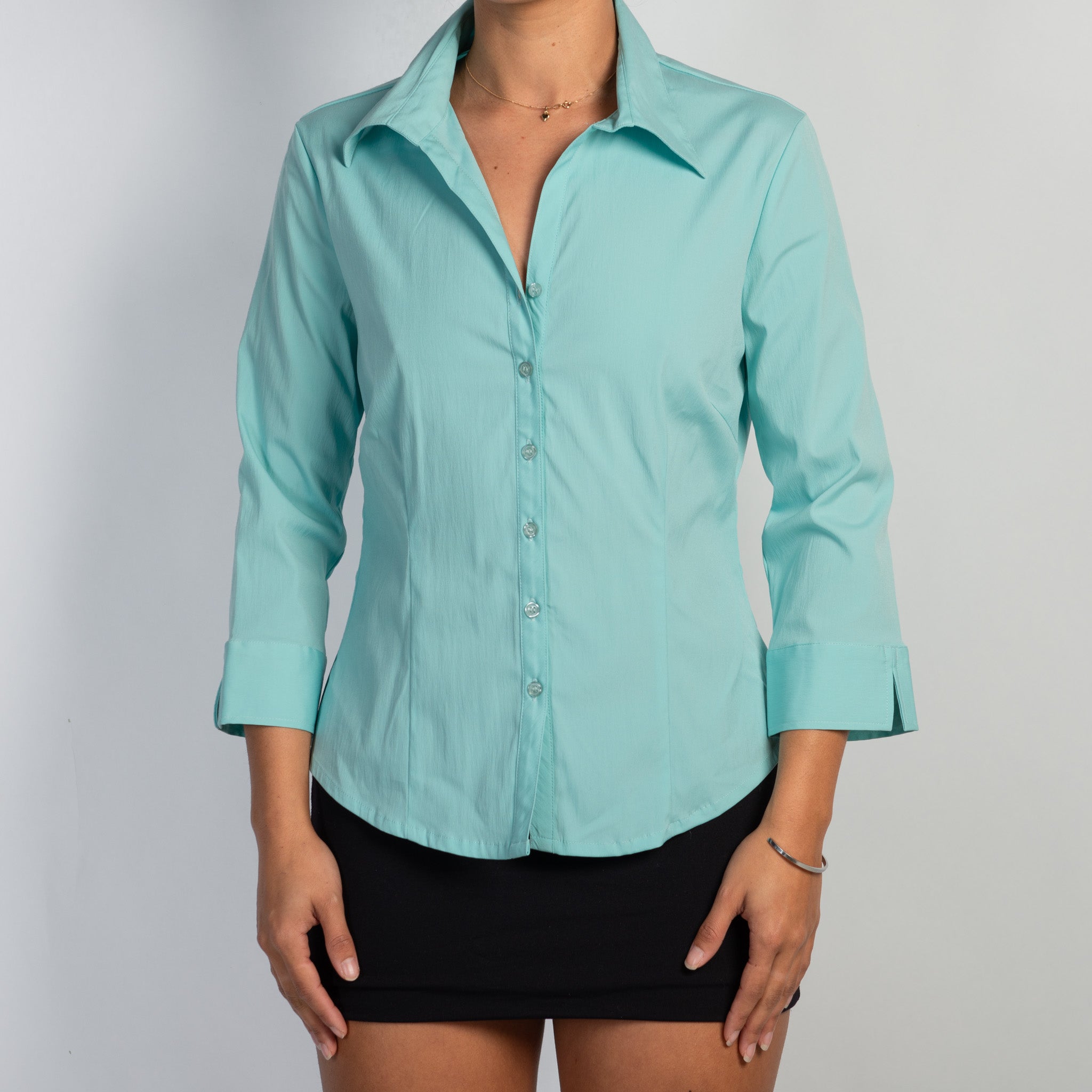 AQUA 3/4 SLEEVE BLOUSE