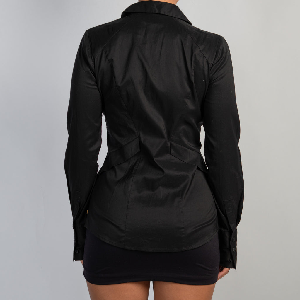 BLACK PANEL BLOUSE
