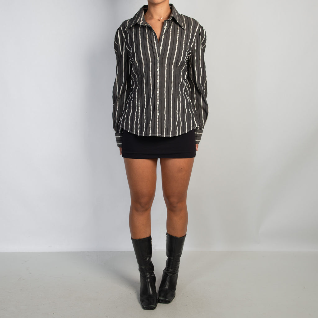 CHARCOAL STRIPE BLOUSE